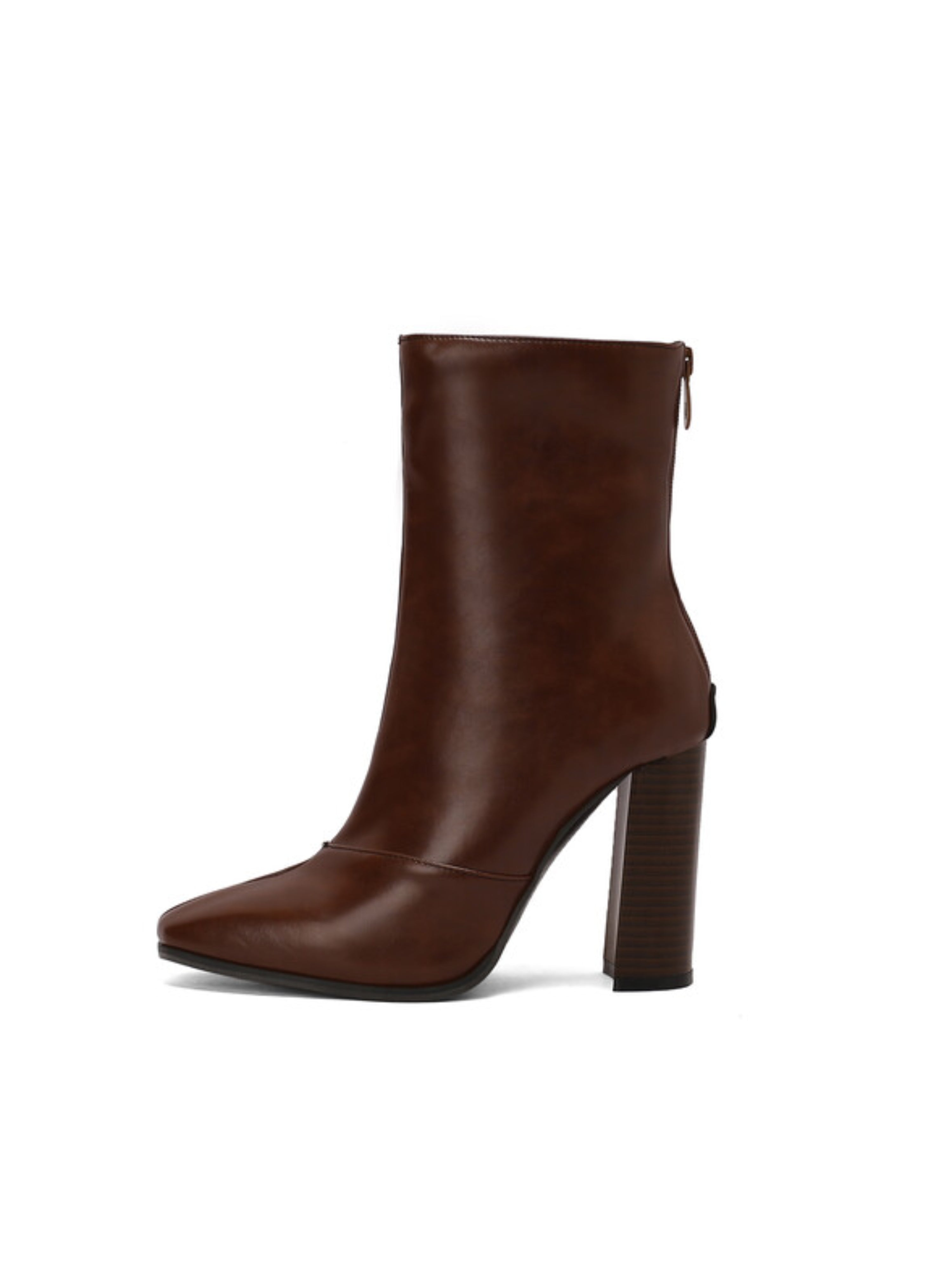 Chocolate Brown Two-Tone Color Women's Booties