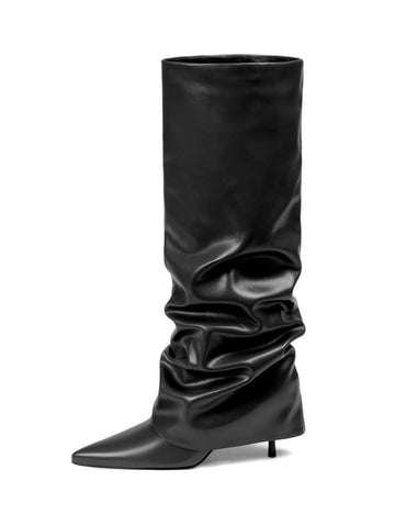 Black Stiletto High-Heel Knee High Women's Boots