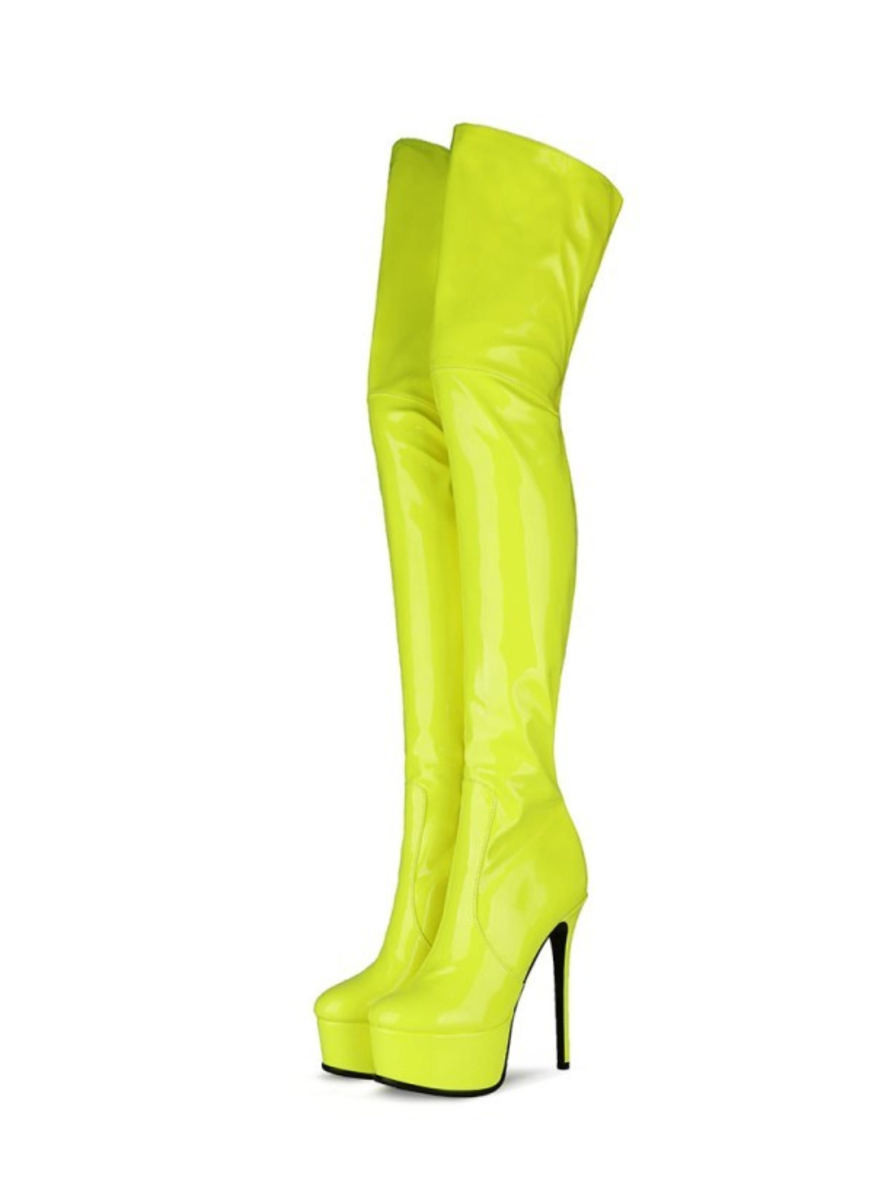 Light Green Stiletto Over-The-Knee Boots for Women