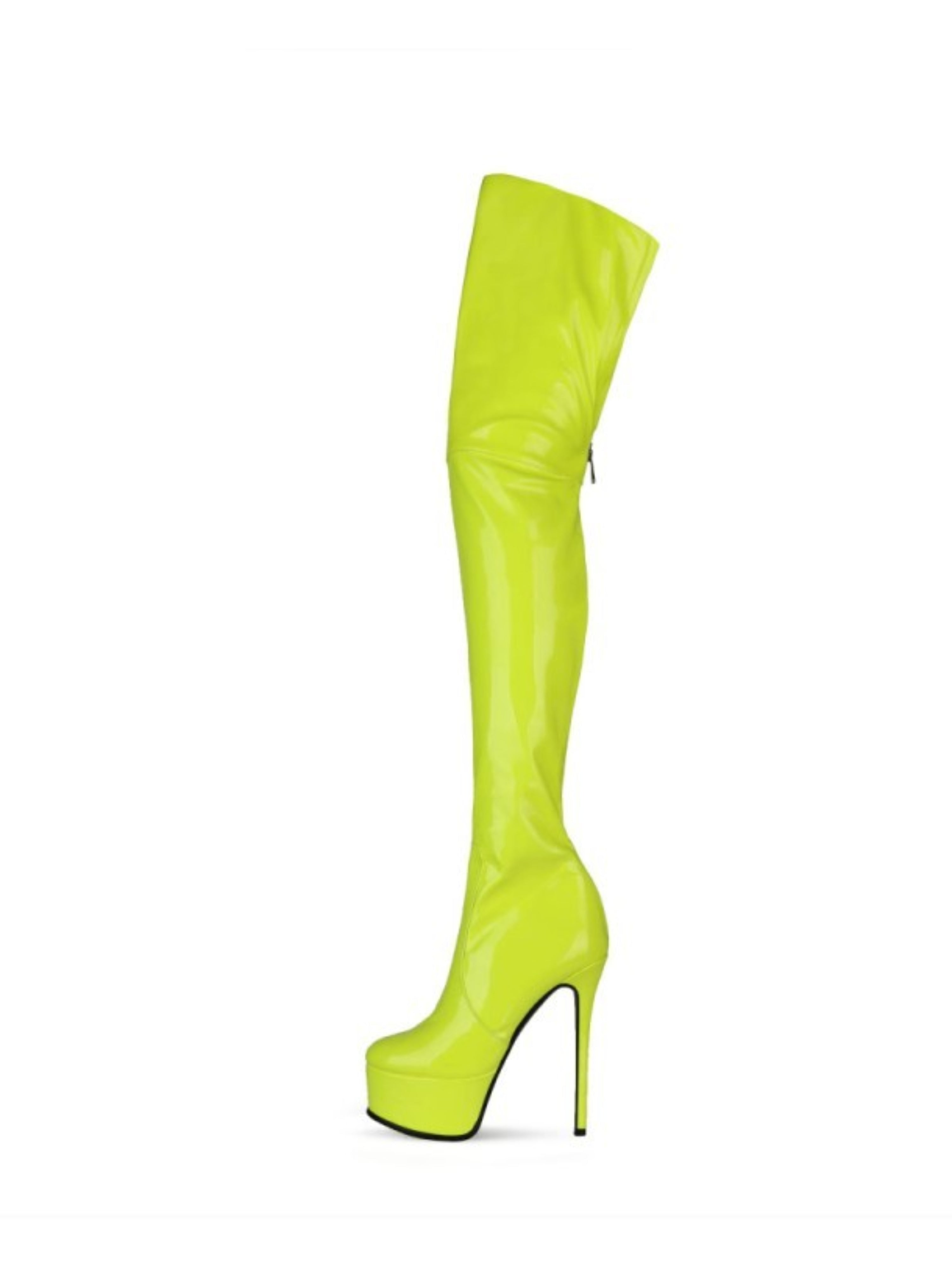 Light Green Stiletto Over-The-Knee Boots for Women