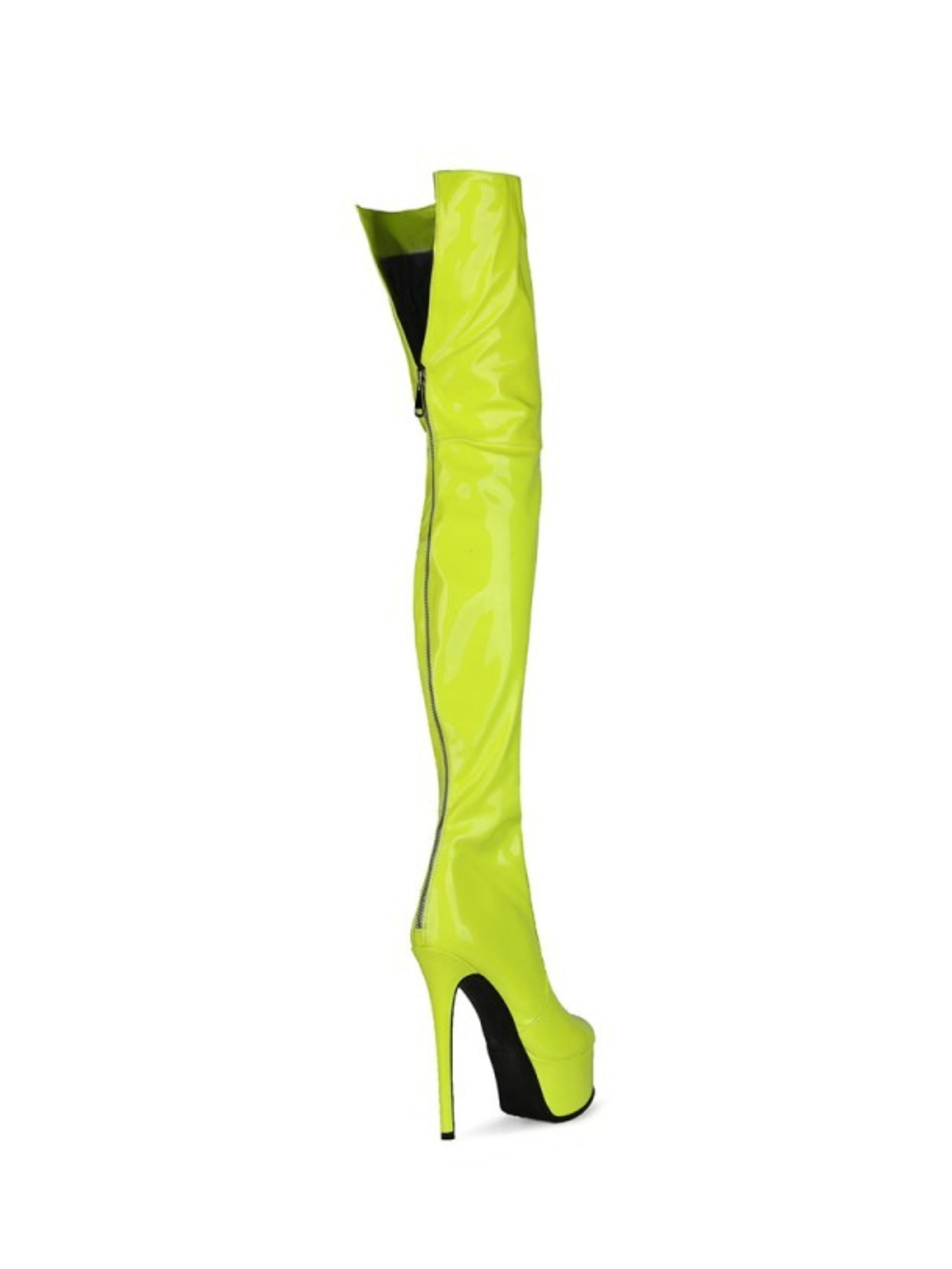 Light Green Stiletto Over-The-Knee Boots for Women