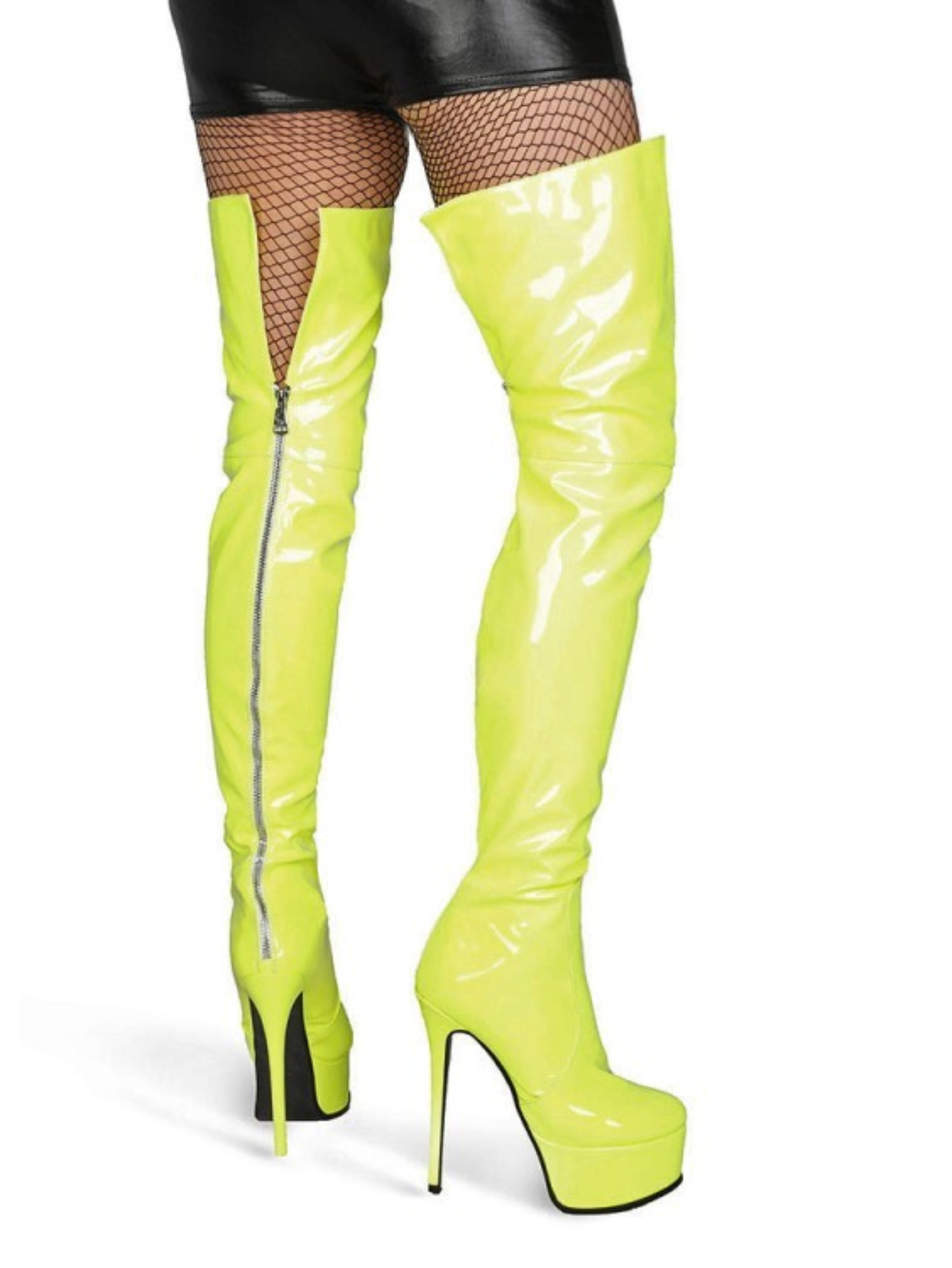 Light Green Stiletto Over-The-Knee Boots for Women