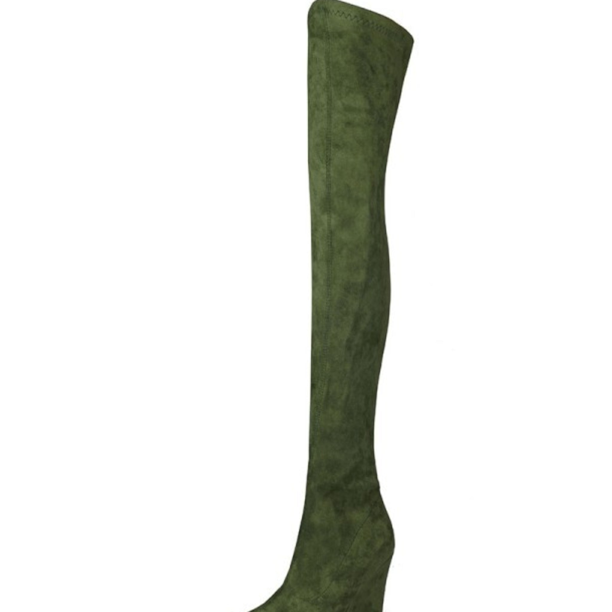 Green Wedge Heels Over-The-Knee Boots