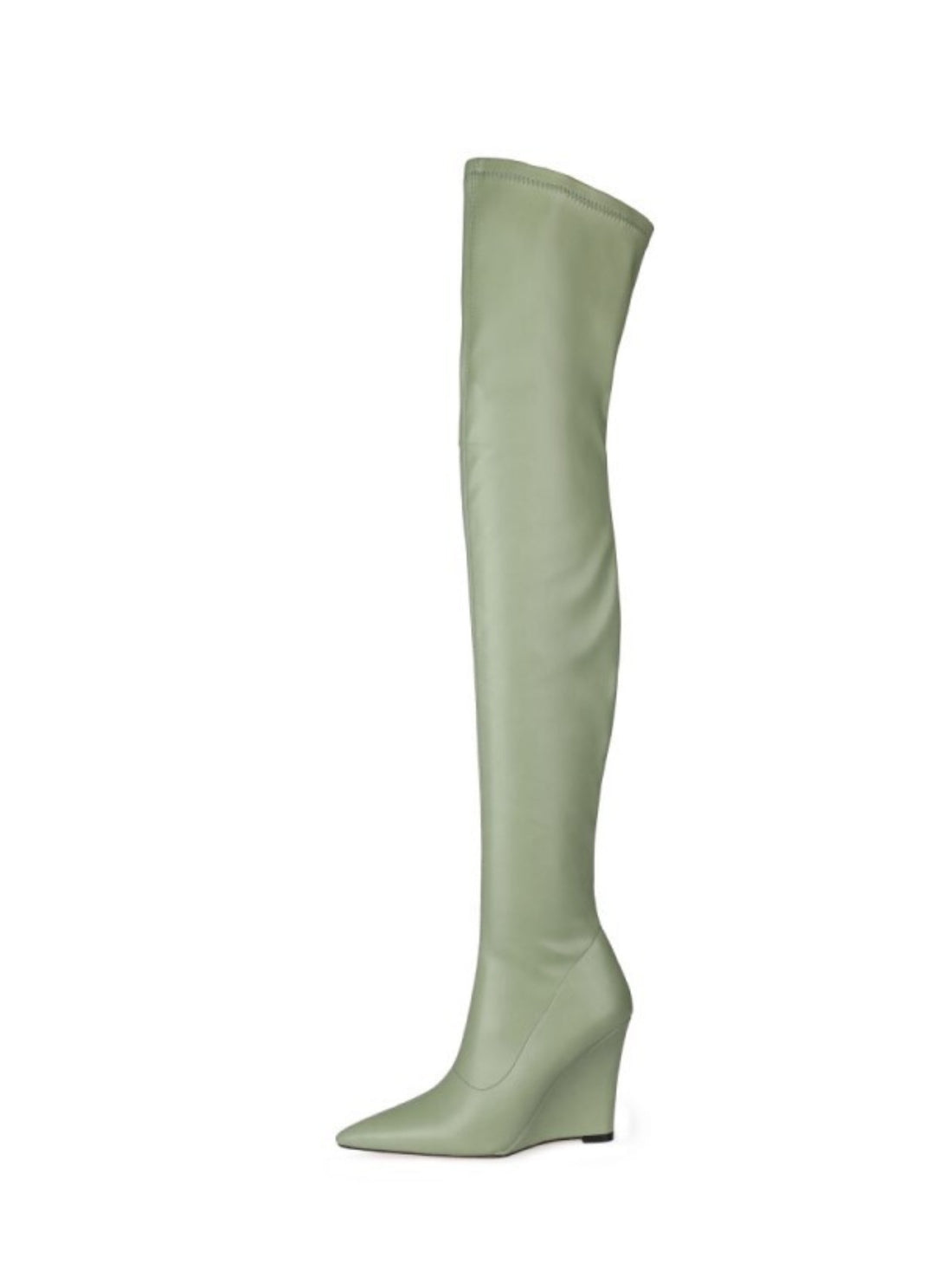 Grass Green Wedge Women's Over-The-Knee Boots