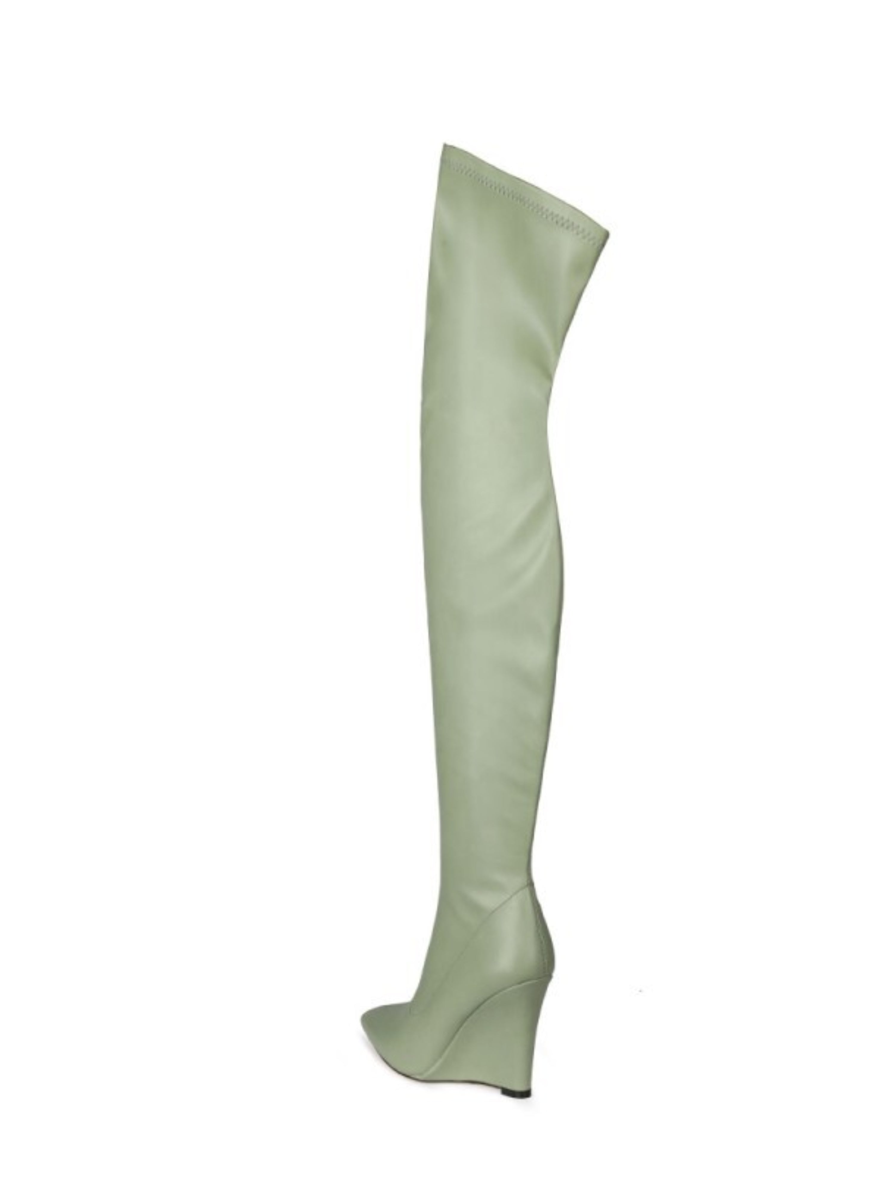 Grass Green Wedge Women's Over-The-Knee Boots