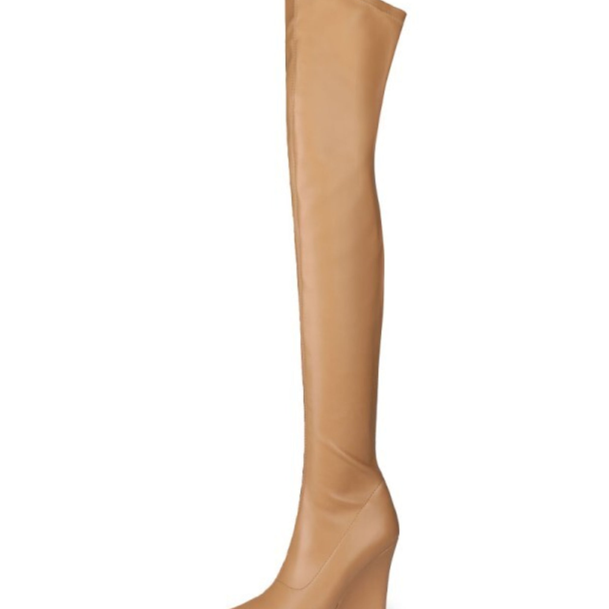 Tan High-Heel Thigh-High Boots for Women