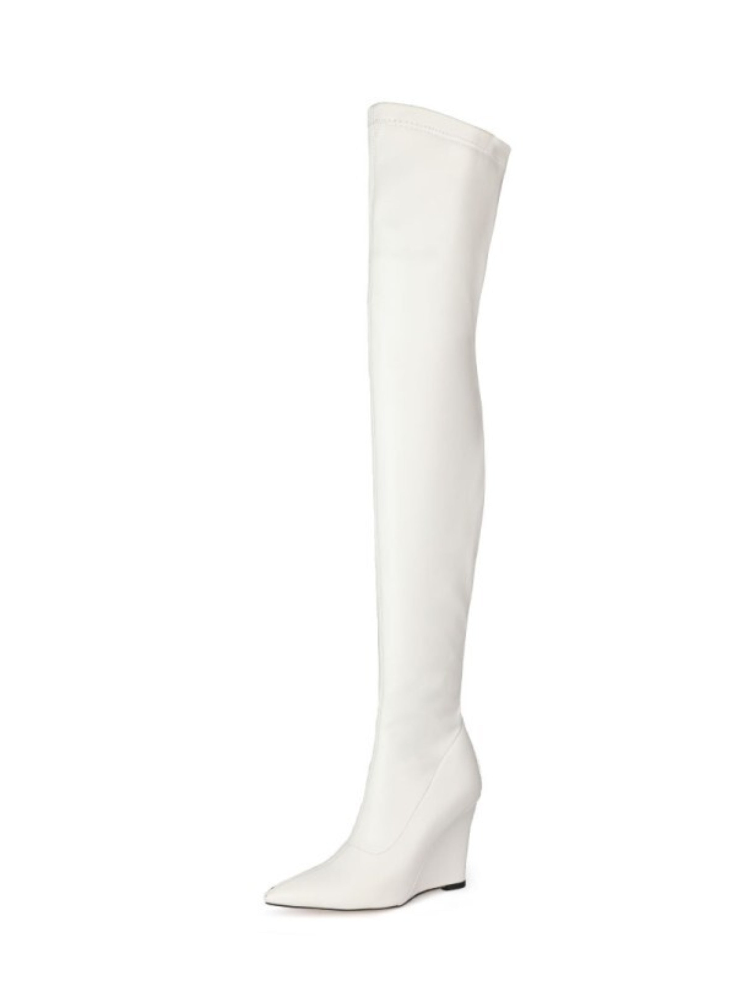 White High-Heel Over-The-Knee Boots for Women