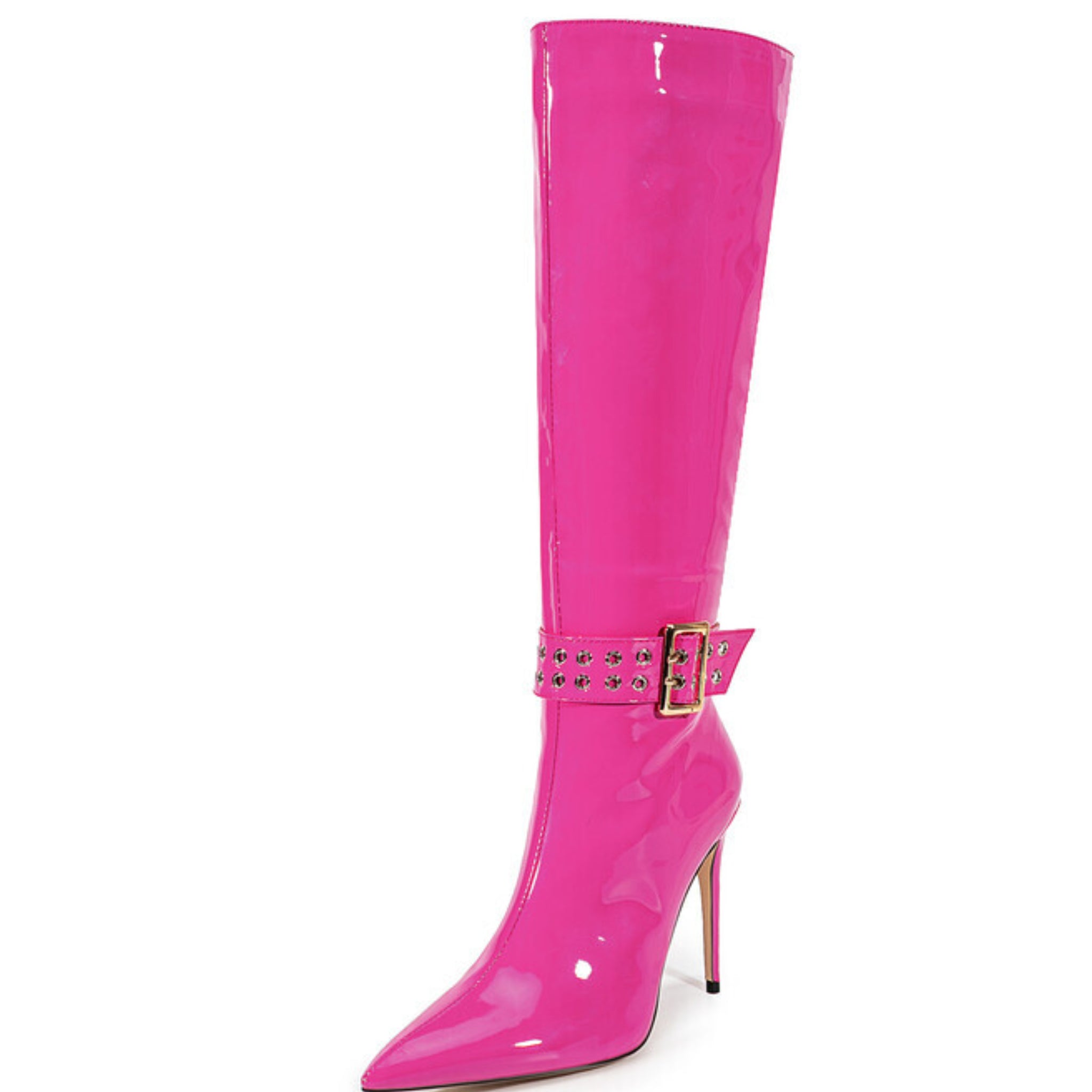Fuchsia Stilettos High-Heel Tall Boots Women