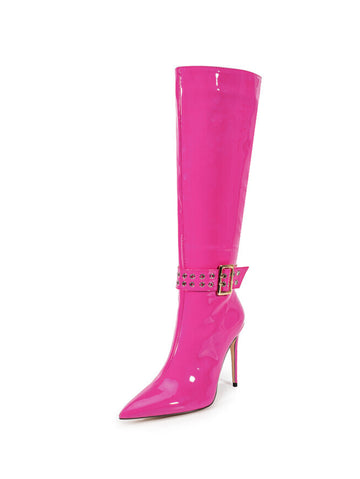 Fuchsia Stilettos High-Heel Tall Boots Women