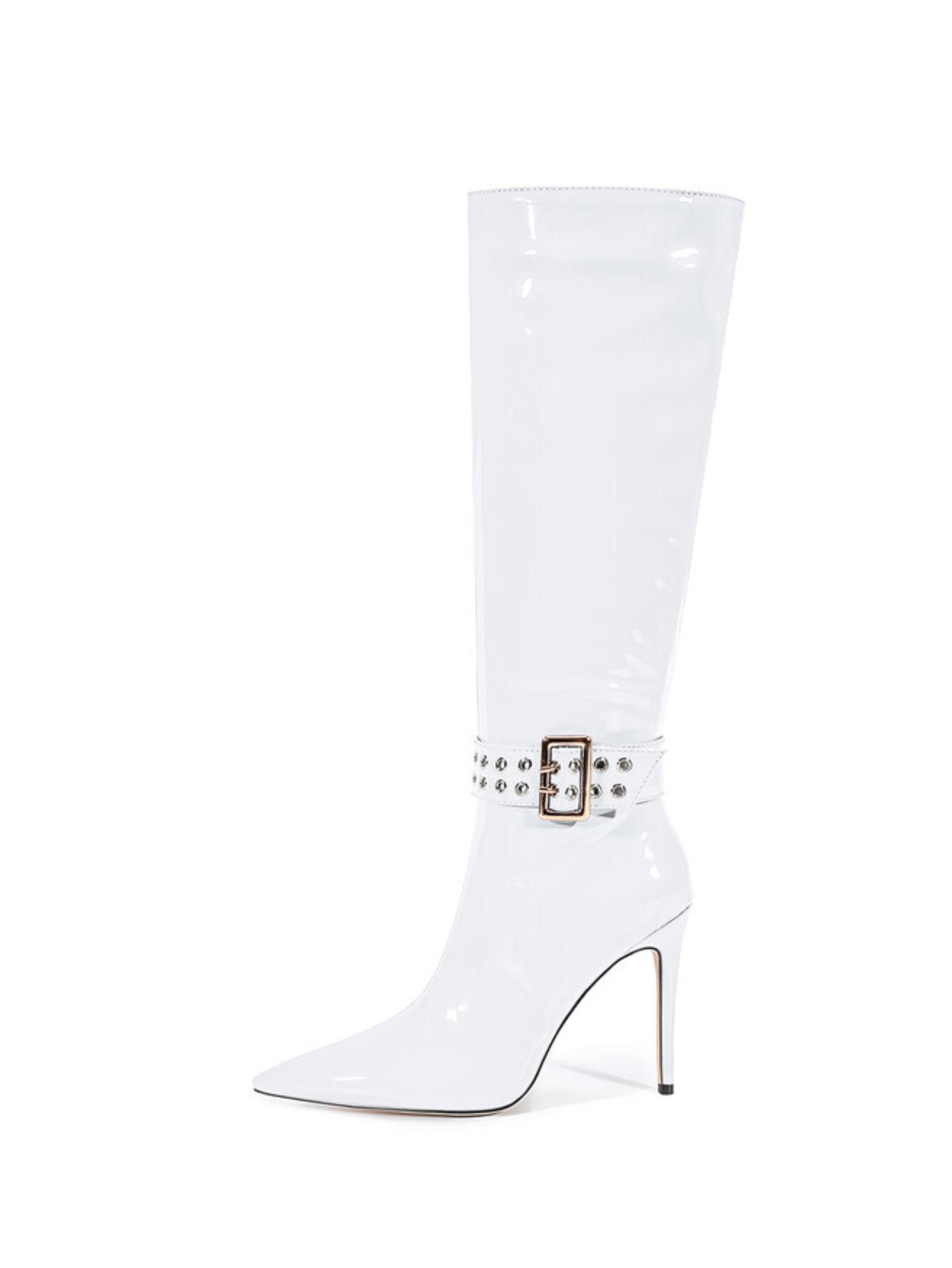 Elegant White Pointed Toe High-Heel Tall Boots