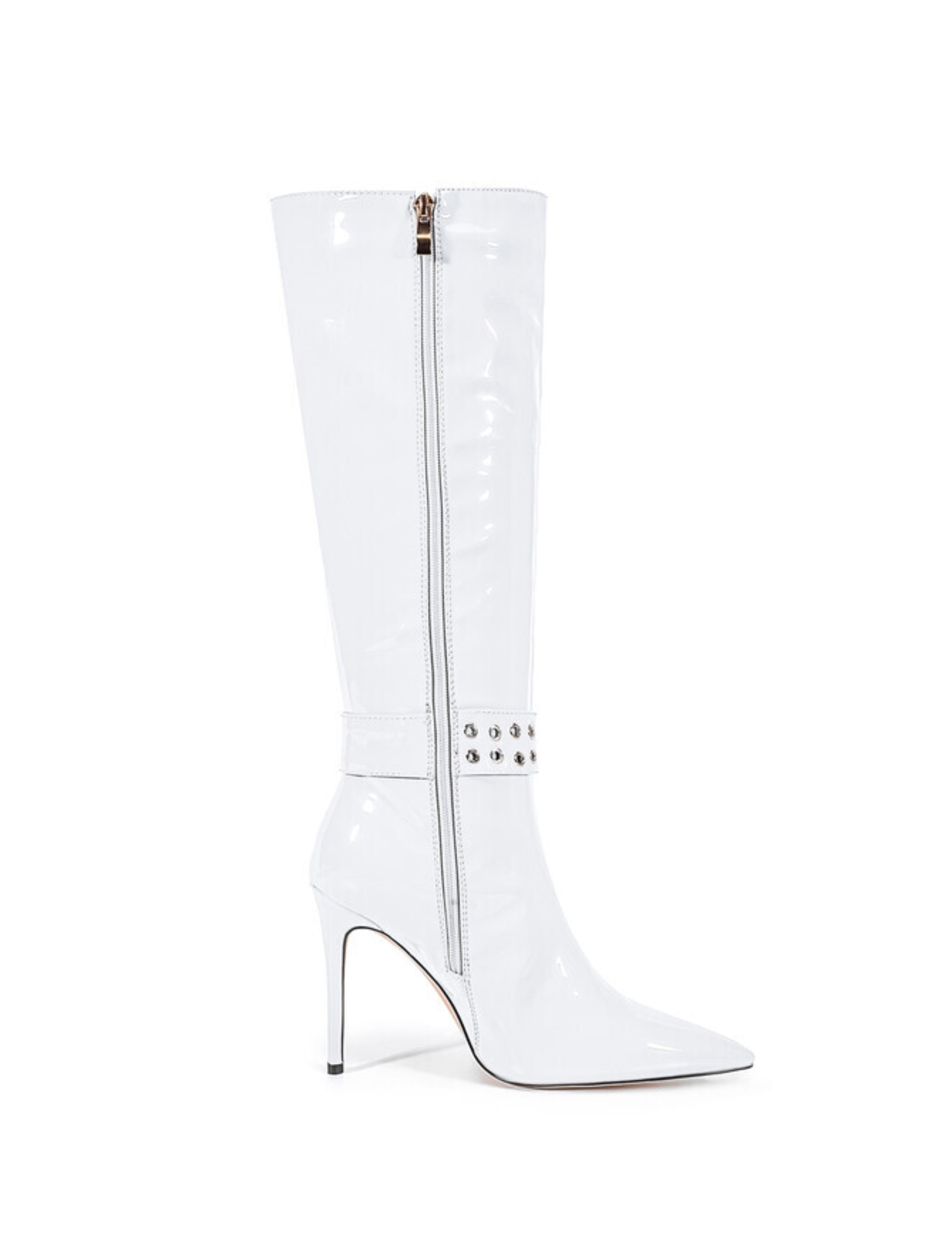 Elegant White Pointed Toe High-Heel Tall Boots