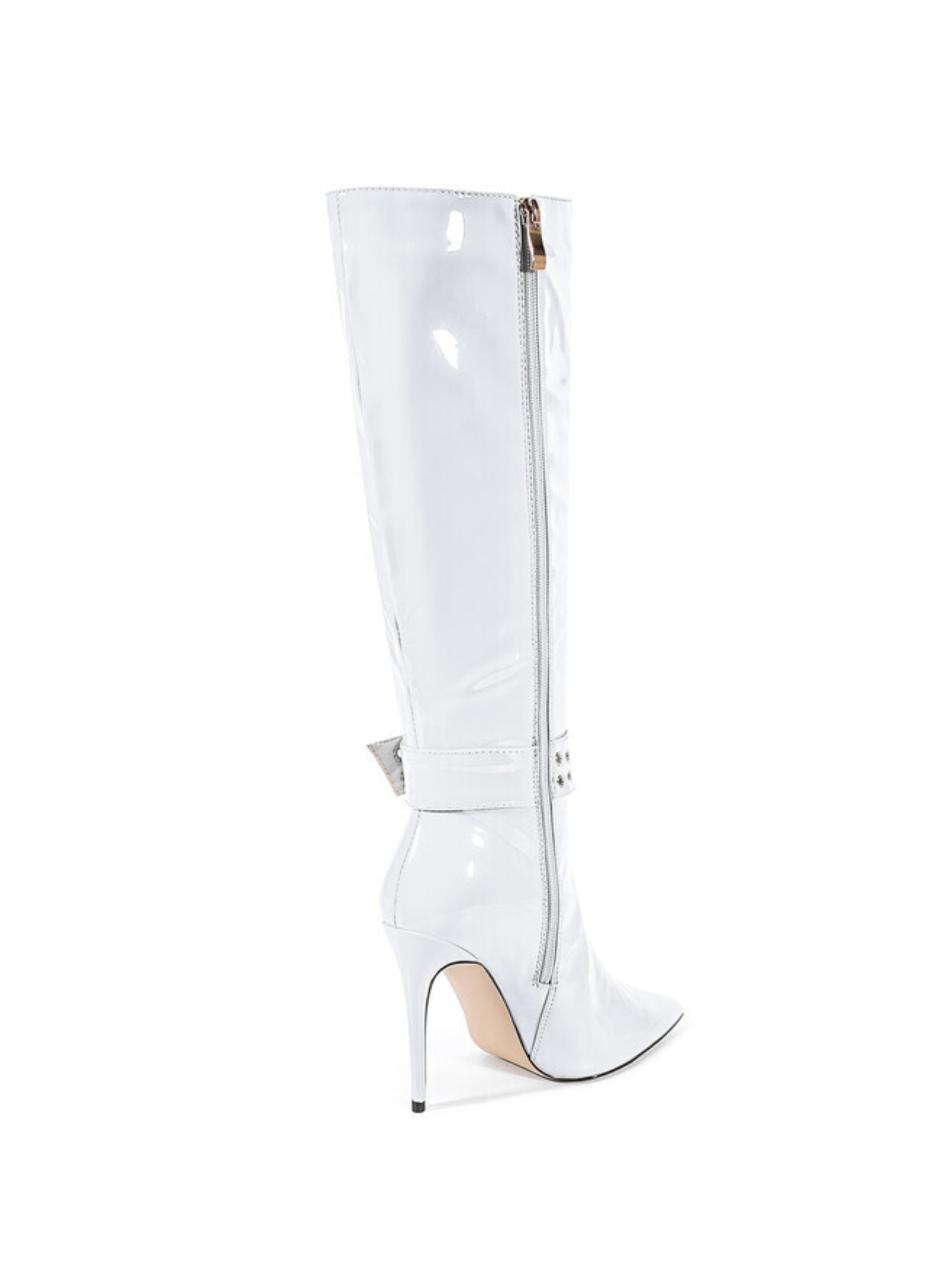 Elegant White Pointed Toe High-Heel Tall Boots