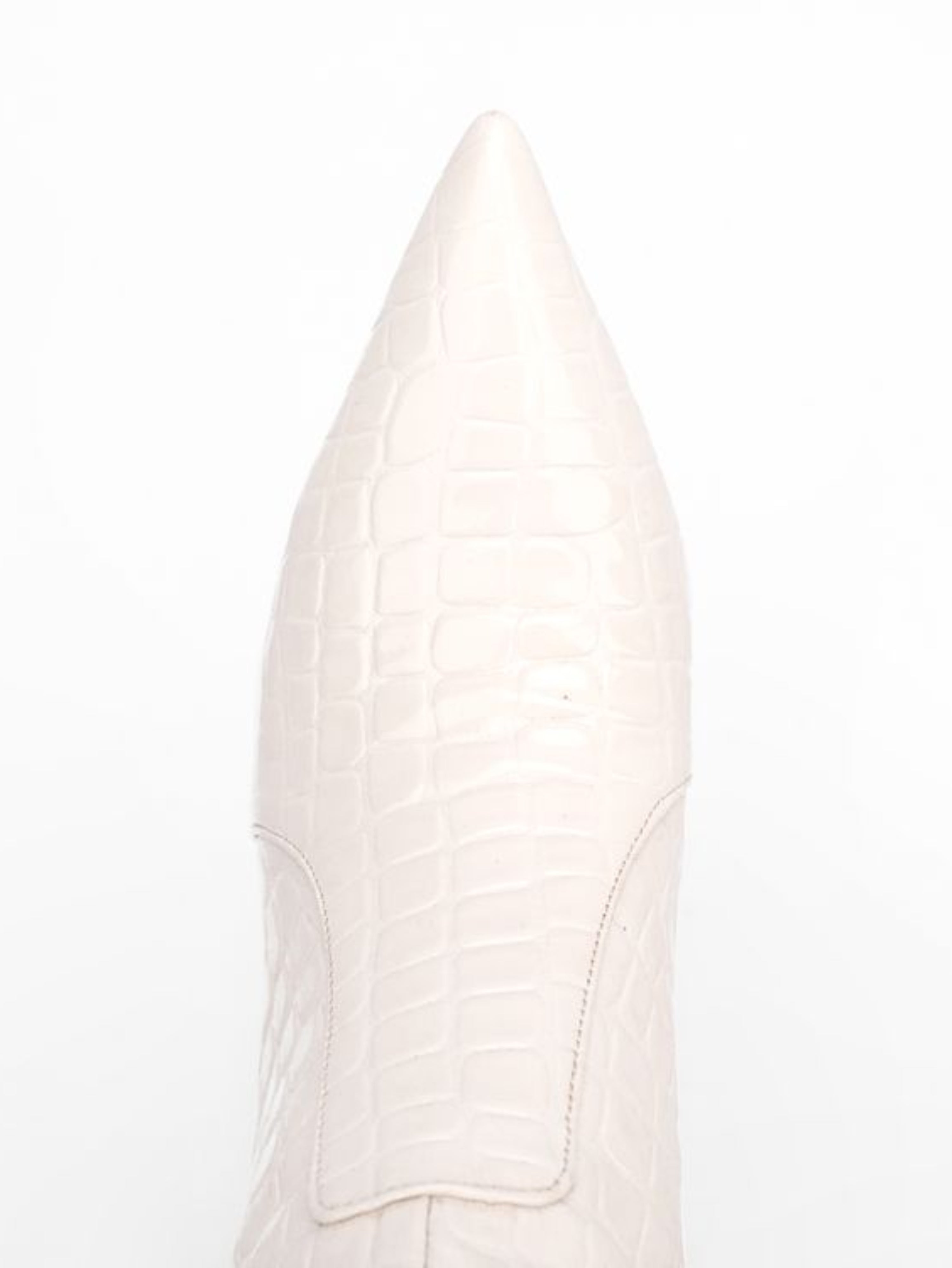 White High-Heel Stiletto Mid-Calf Boots for Women