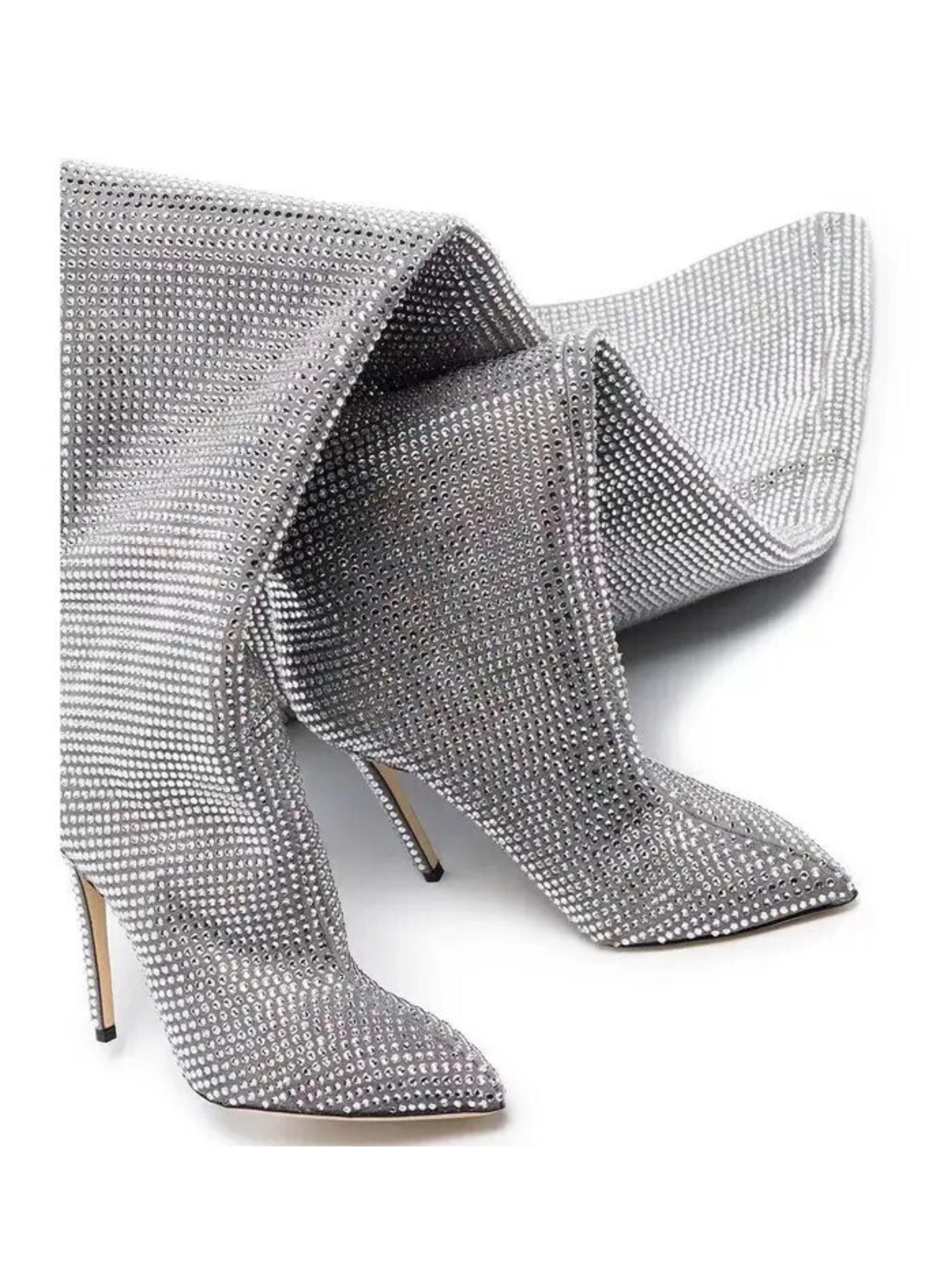 Silver High-Heel Women's Over-The-Knee Boots