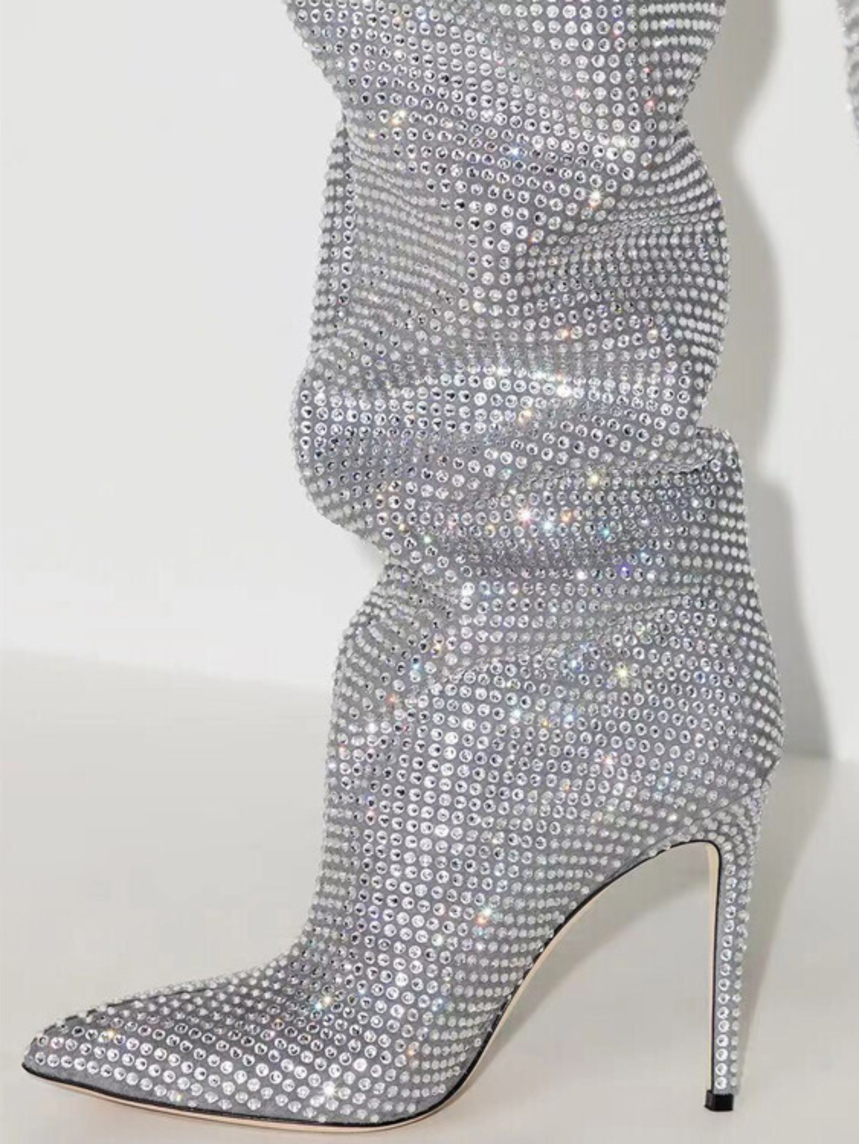 Silver High-Heel Women's Over-The-Knee Boots