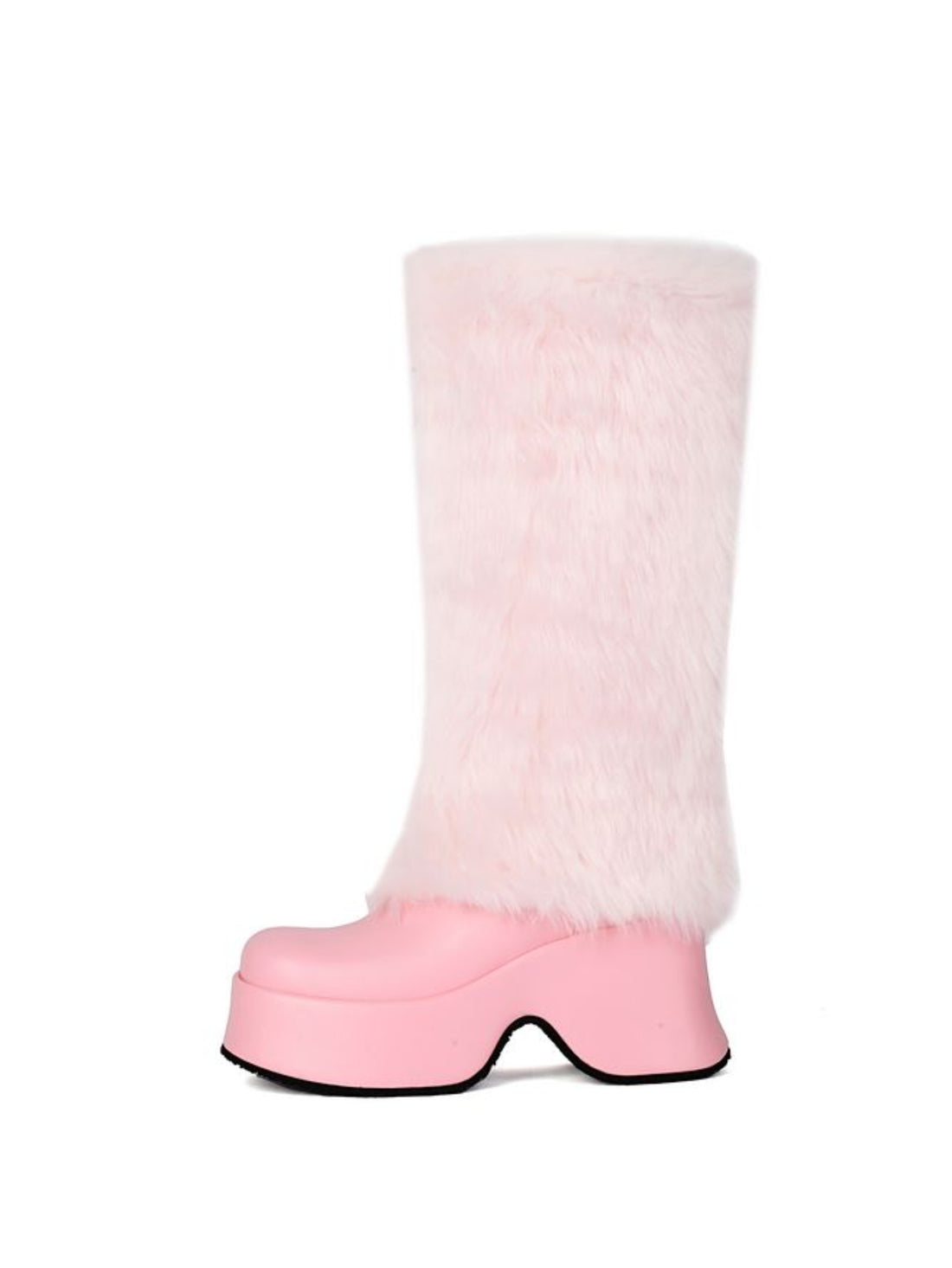 Pink Slip-On Platform Women's Tall Boots