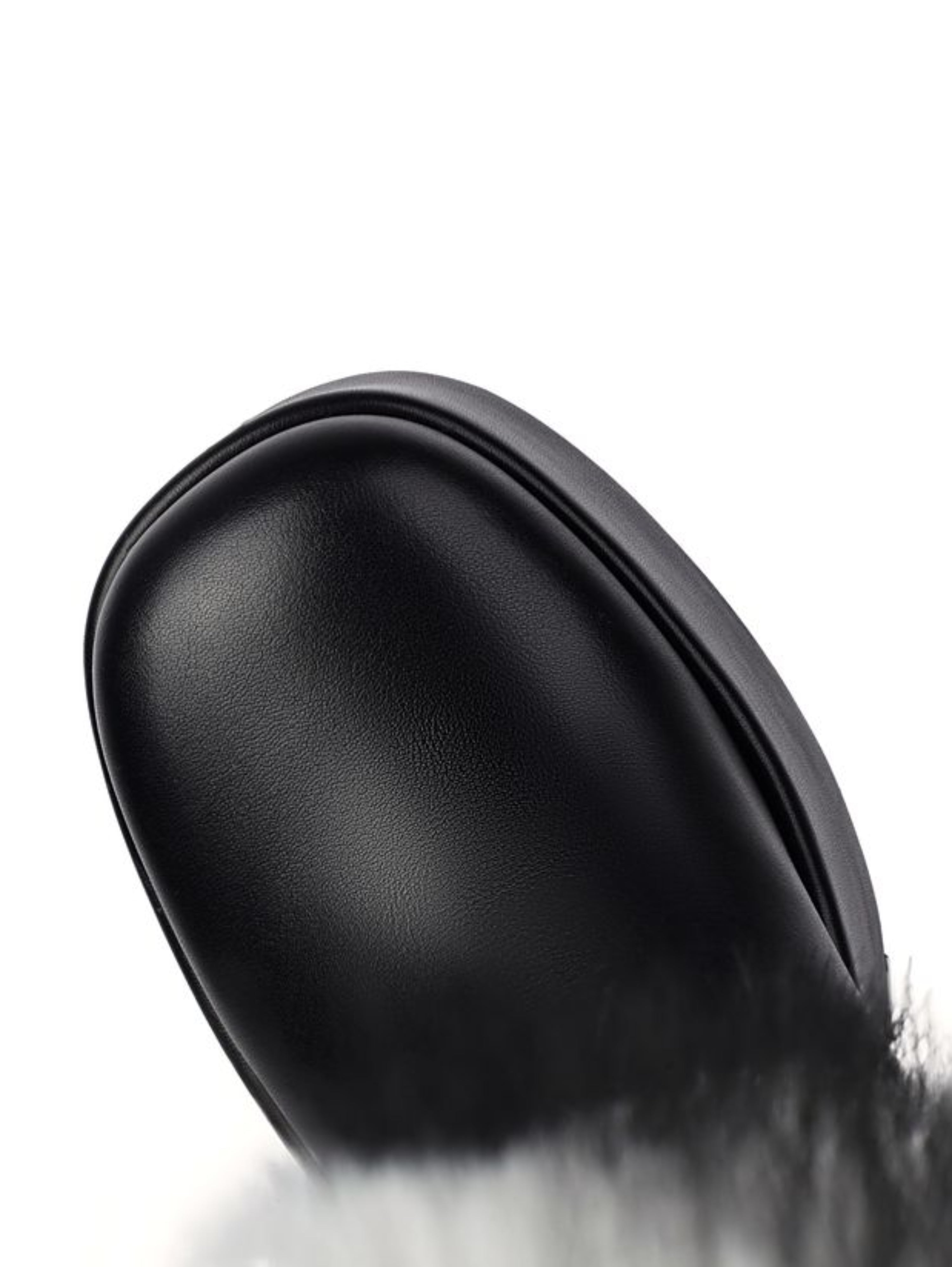 Black Platfotm Heel Buckled Mid Calf Boots for Women