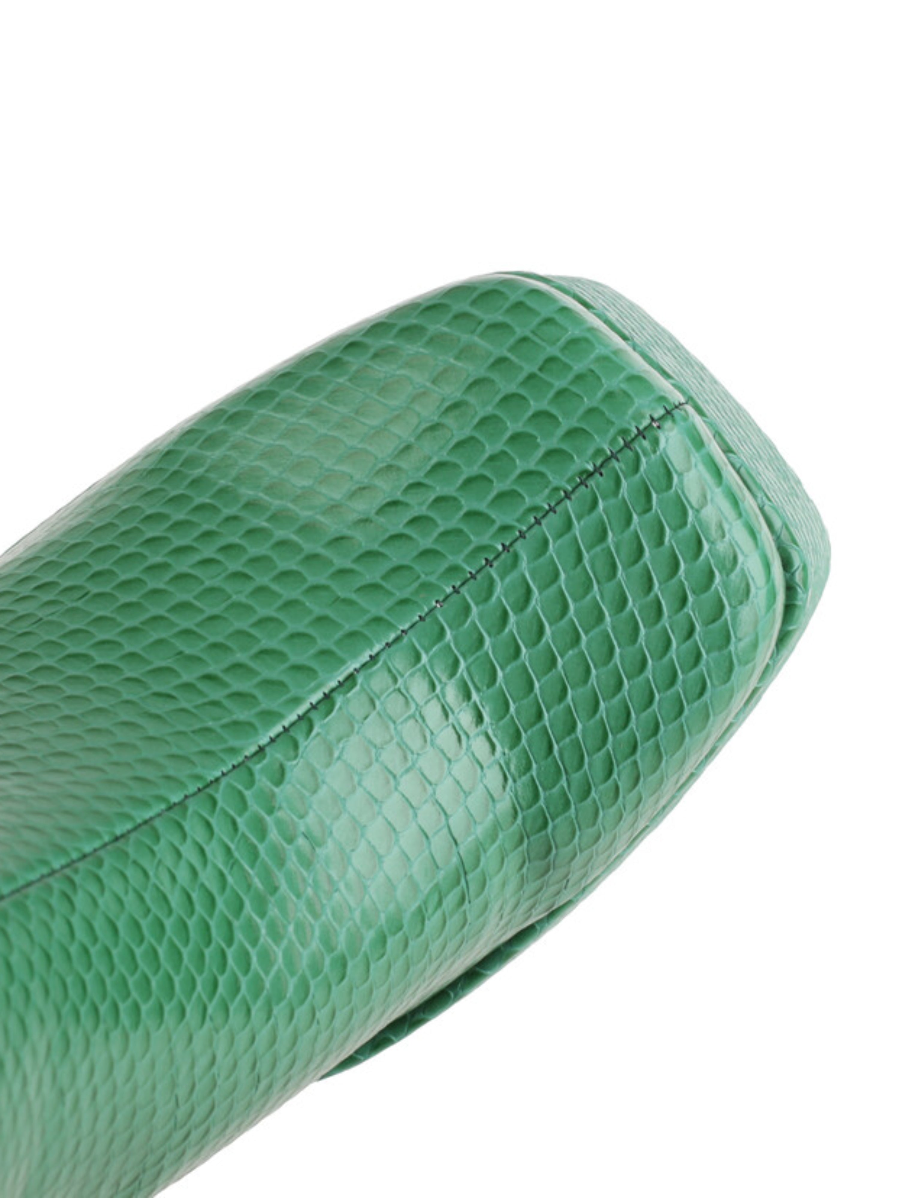 Green Faux Leather Heeled Long Boots Women