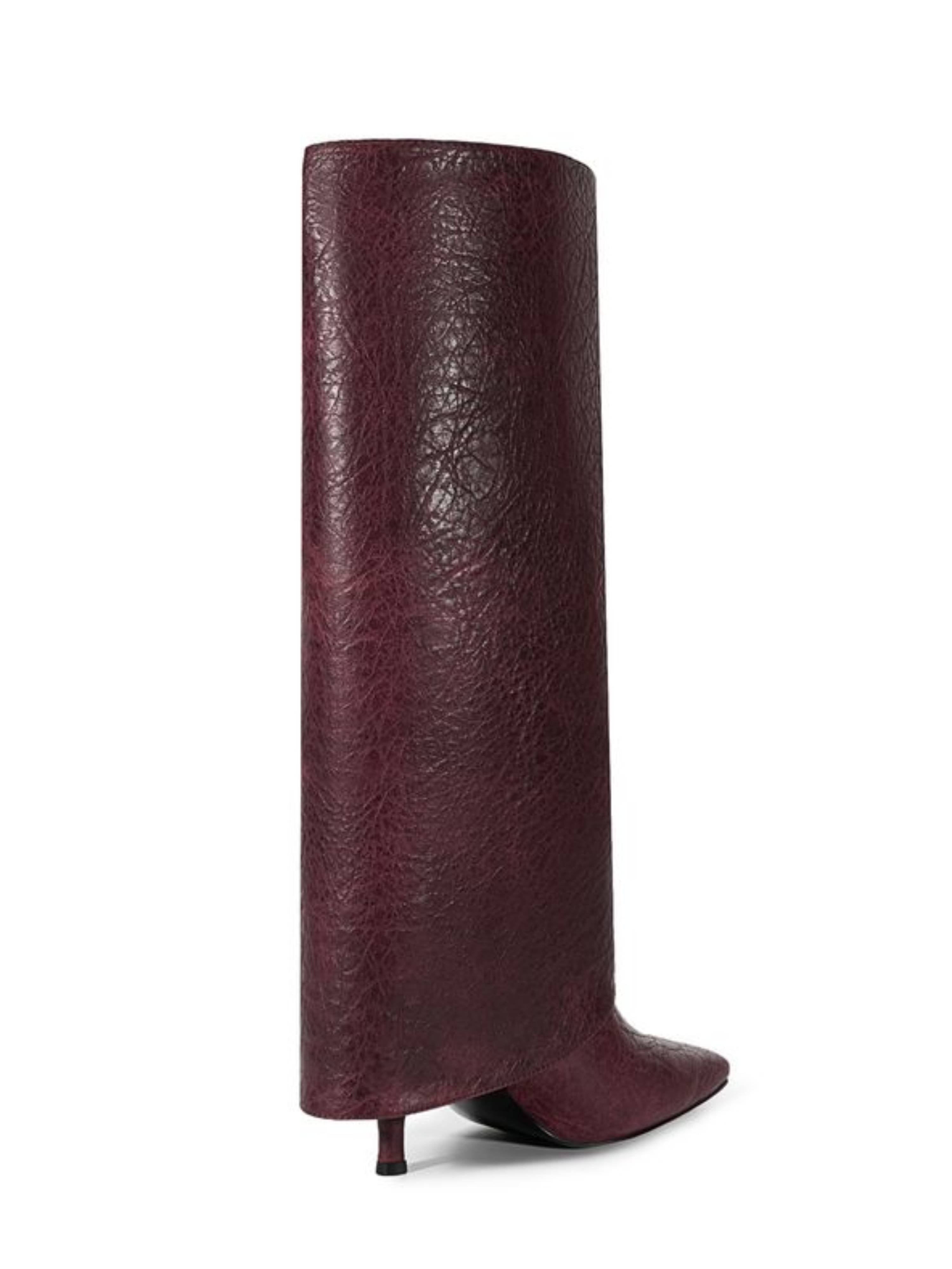 Purple High-Heel Fold Over Long Boots for Women
