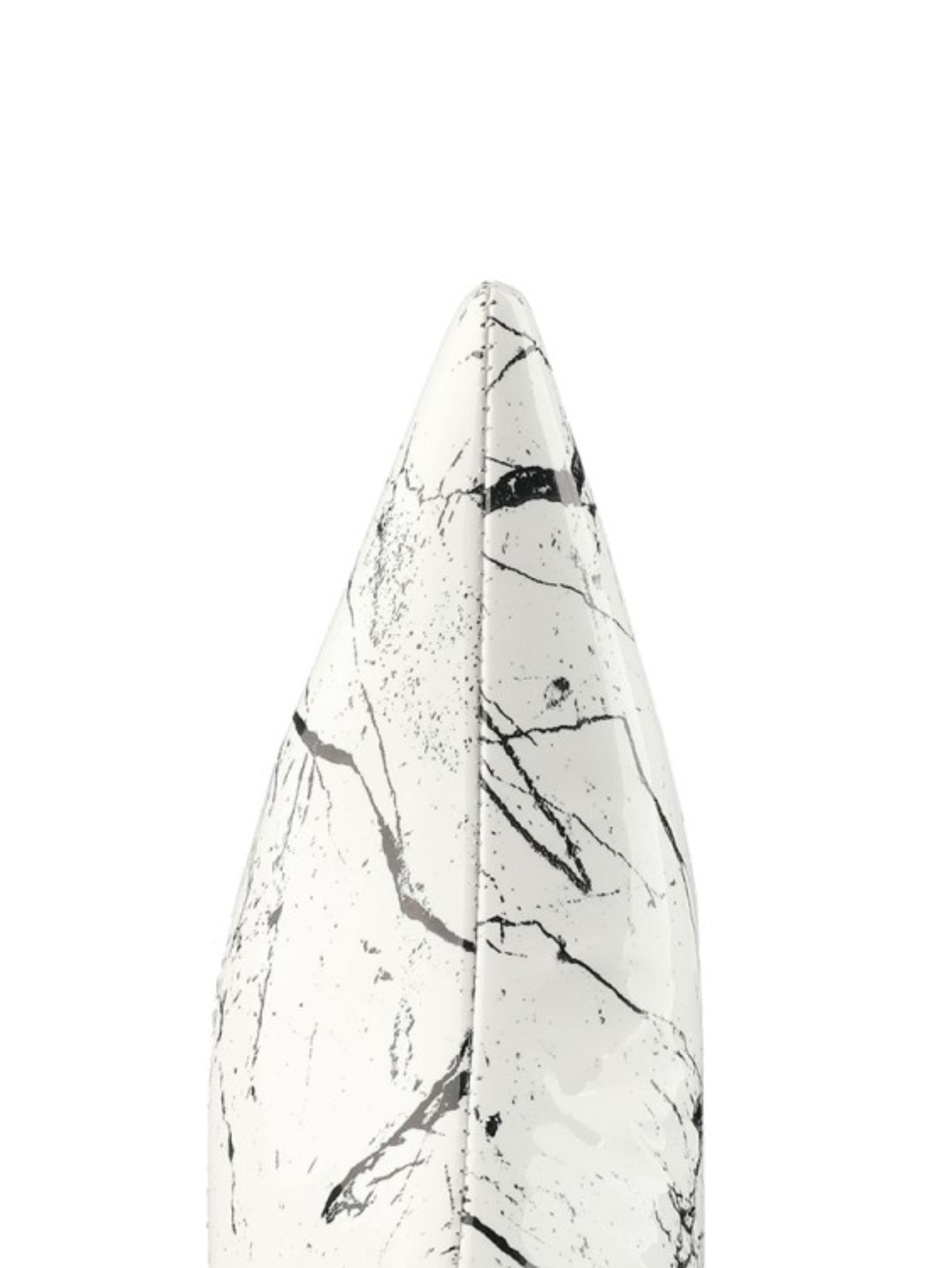 White Marble Luxe Pointed Toe Ankle Boots