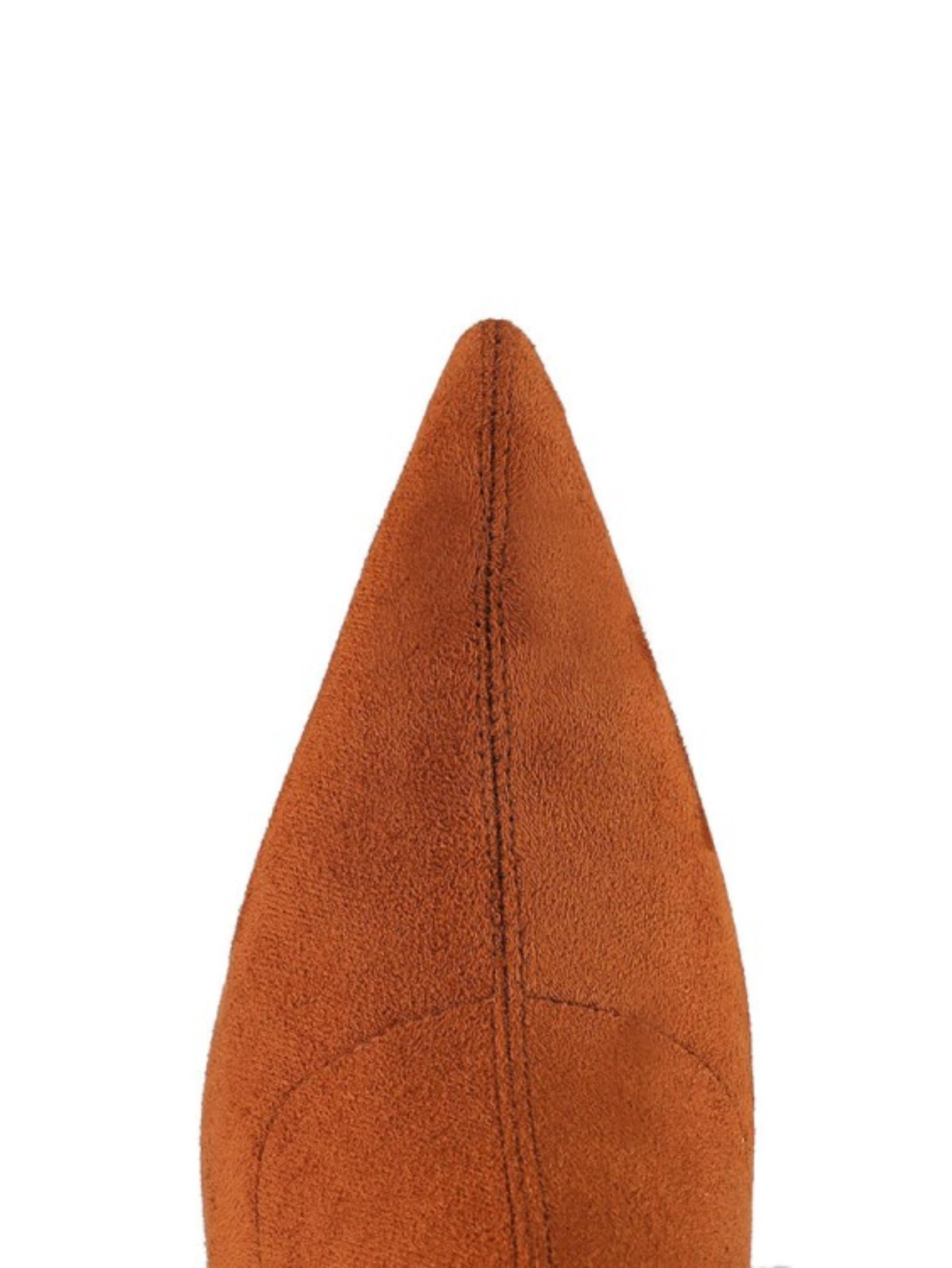 Brown Lycra High-Heel Women's Long Boots