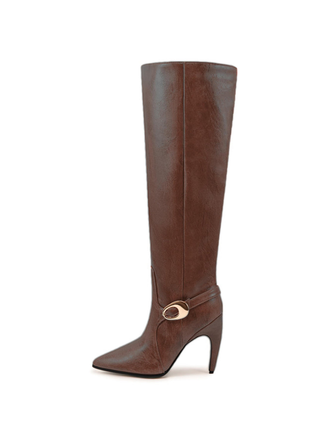 Mocha Brown High-Heel Thigh-High Boots for Women