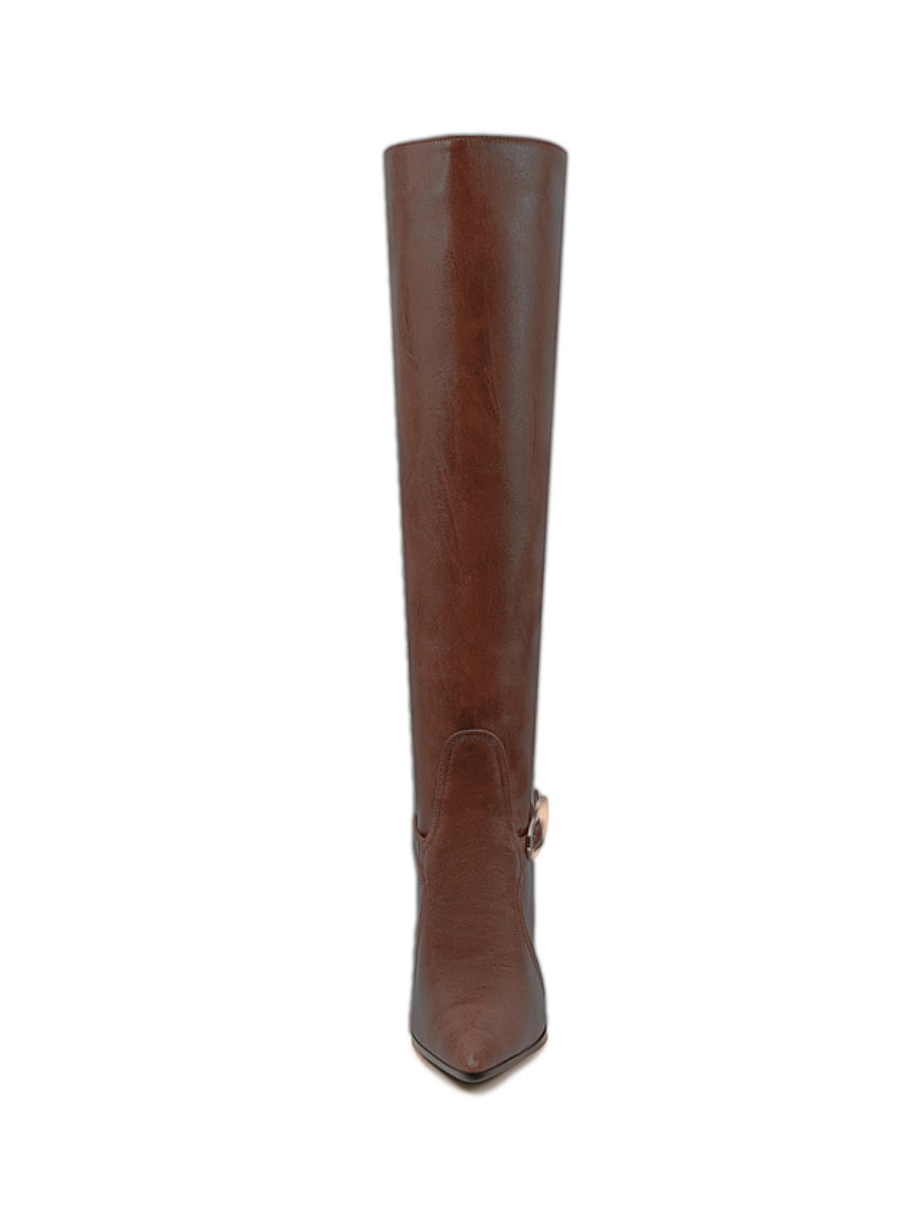 Mocha Brown High-Heel Thigh-High Boots for Women