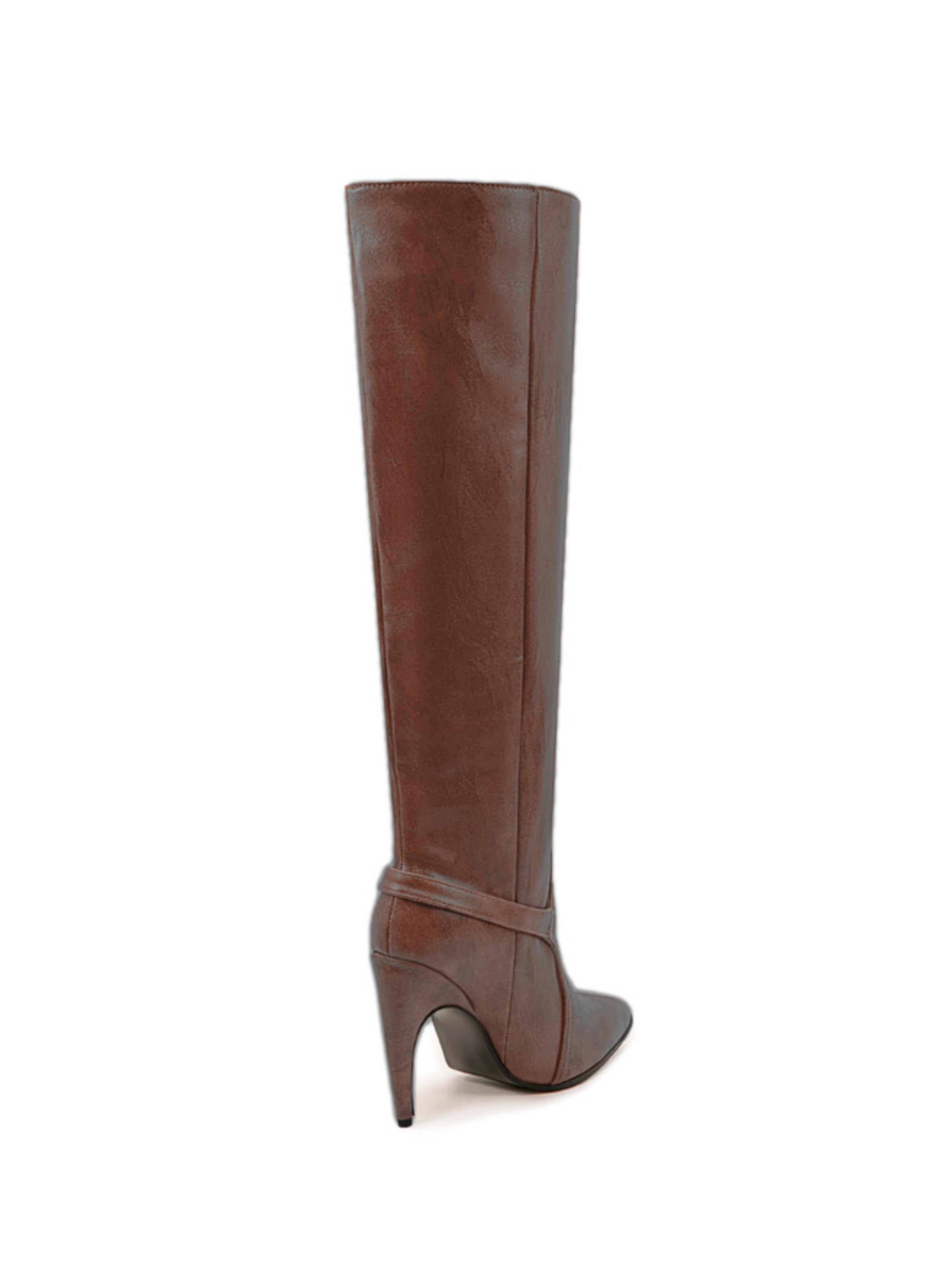 Mocha Brown High-Heel Thigh-High Boots for Women