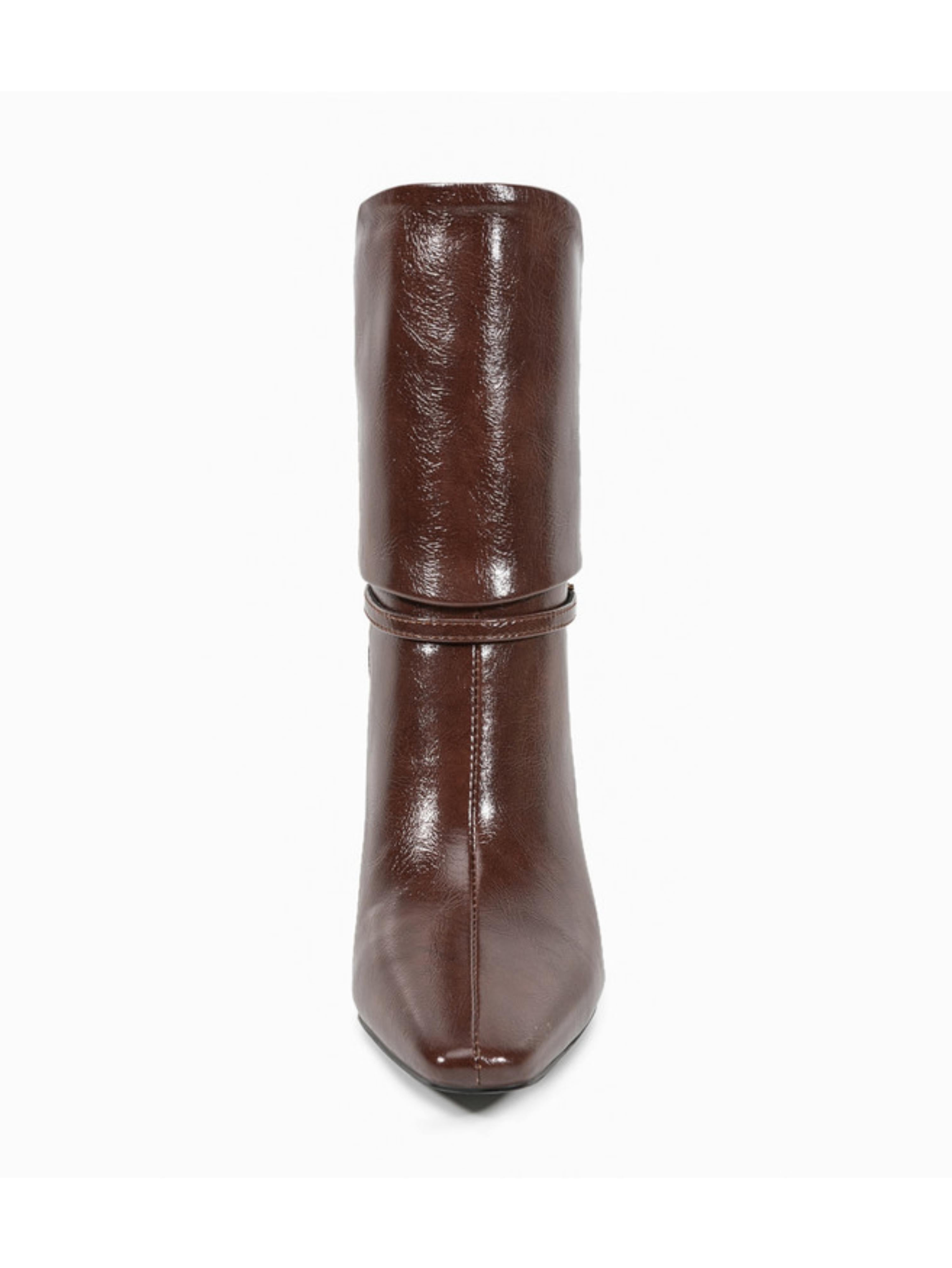 Brown Fold-Over Ankle Boots for Women