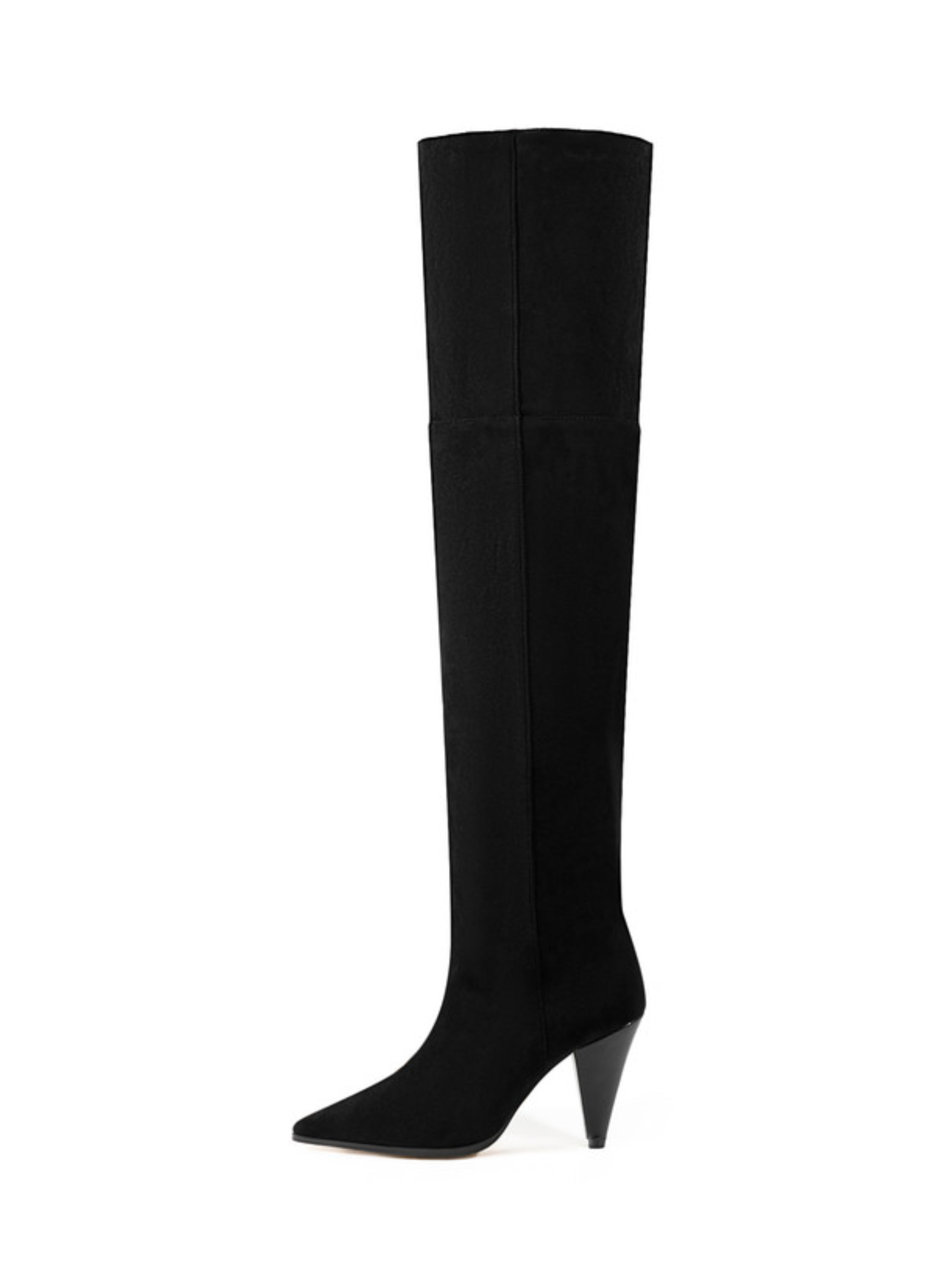 Black High-Heel Women's Over-The-Knee Boots
