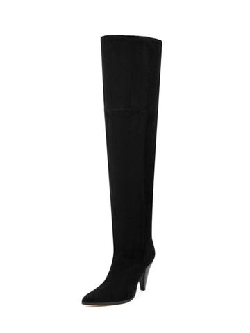 Black High-Heel Women's Over-The-Knee Boots