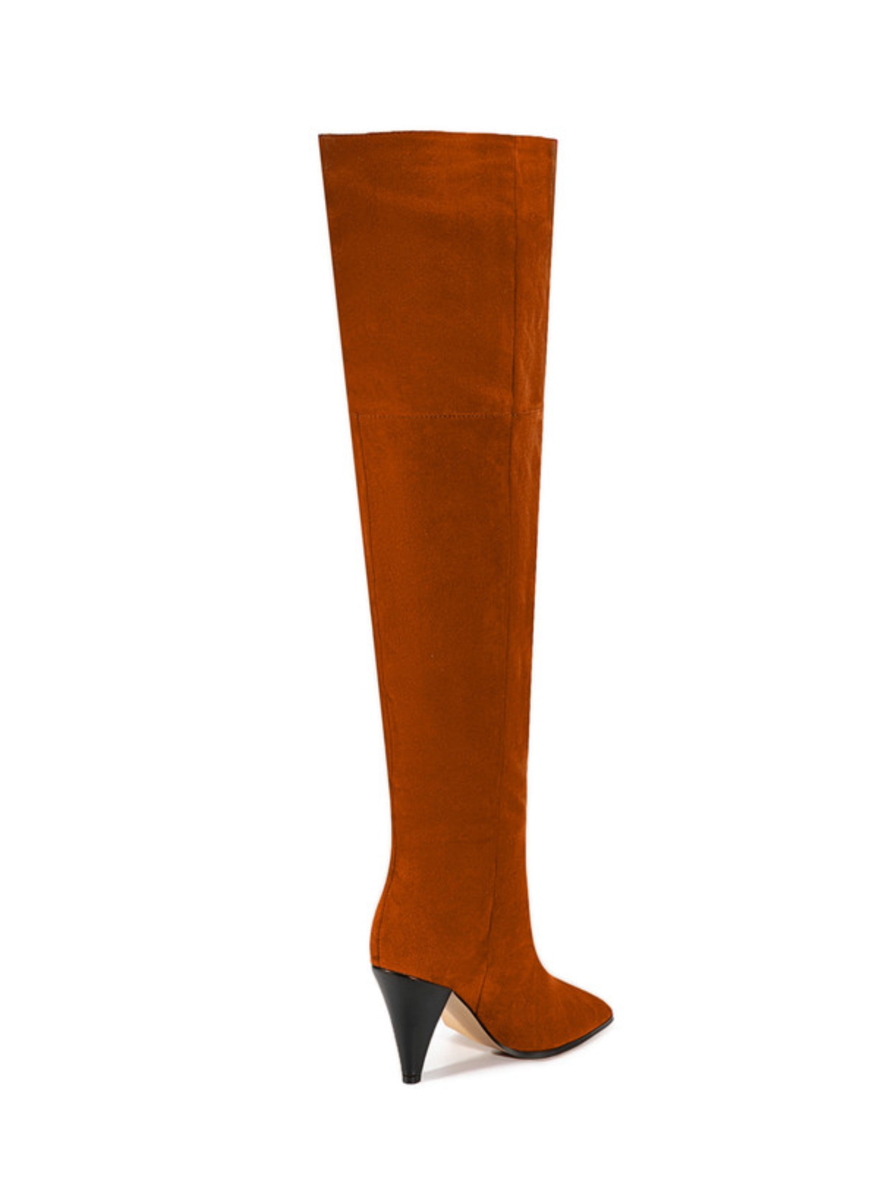 Brown Faux Suede Thigh-High Boots Women