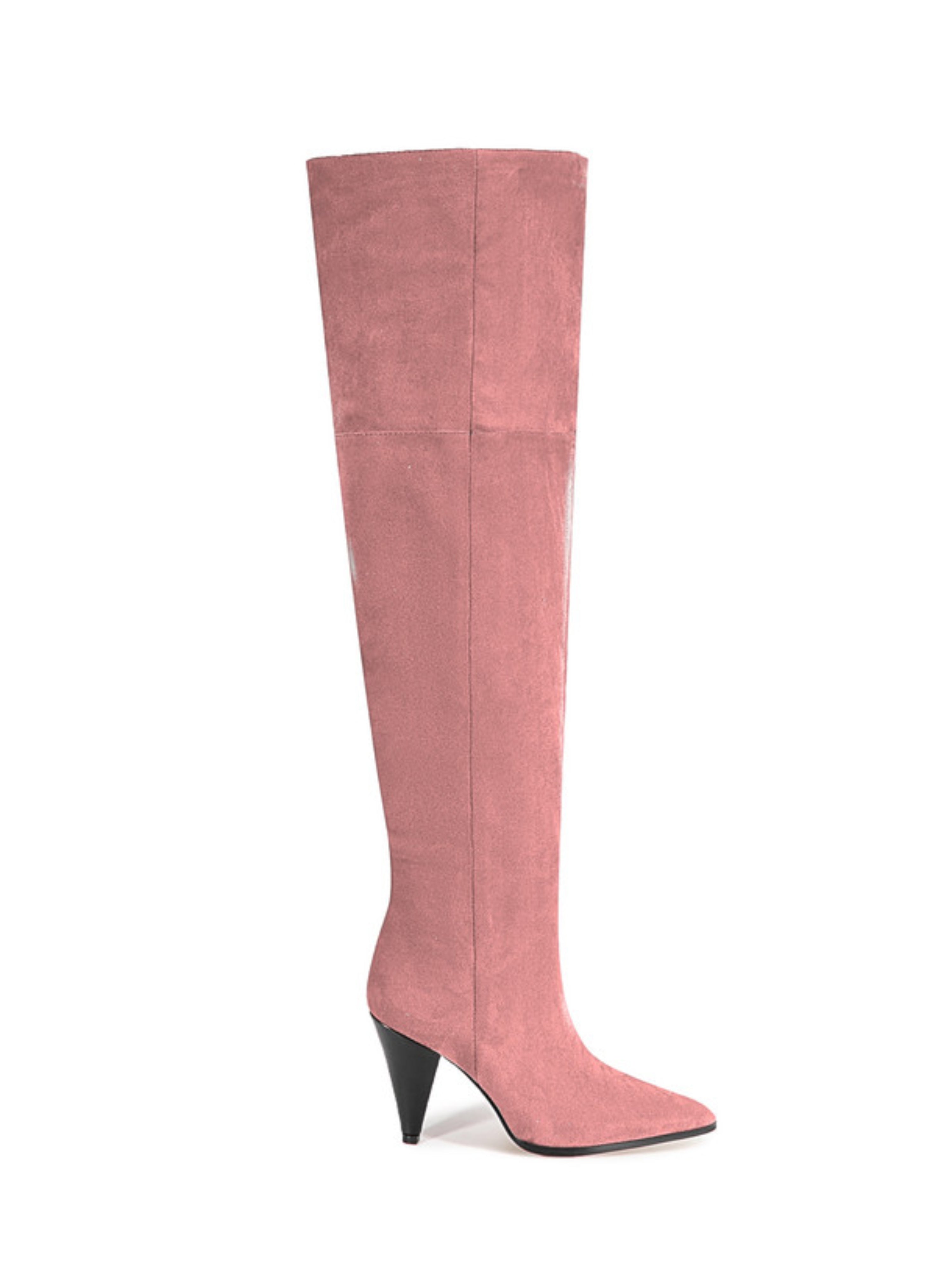 Pink Slip-On Over-The-Knee Boots for Women