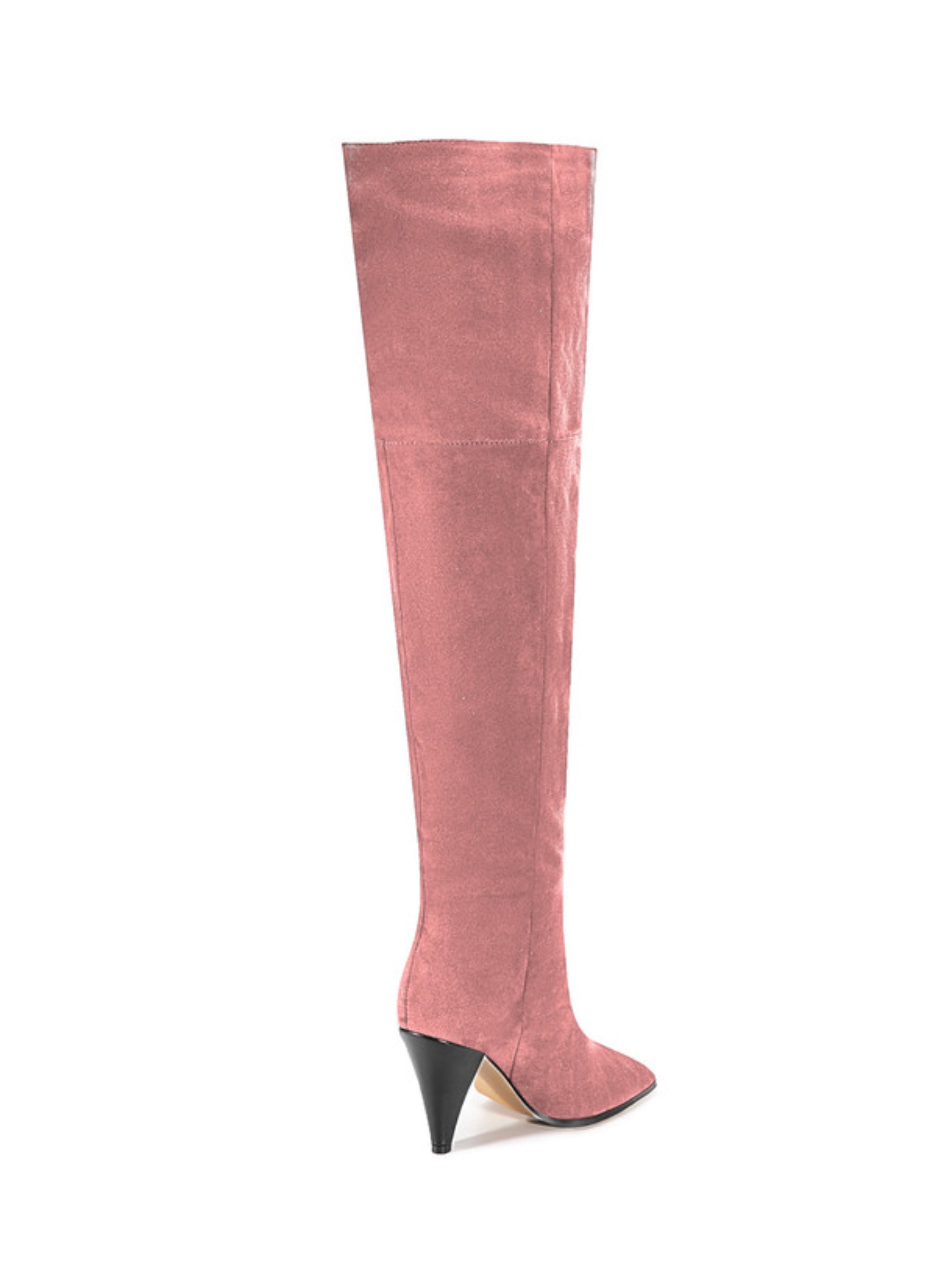 Pink Slip-On Over-The-Knee Boots for Women