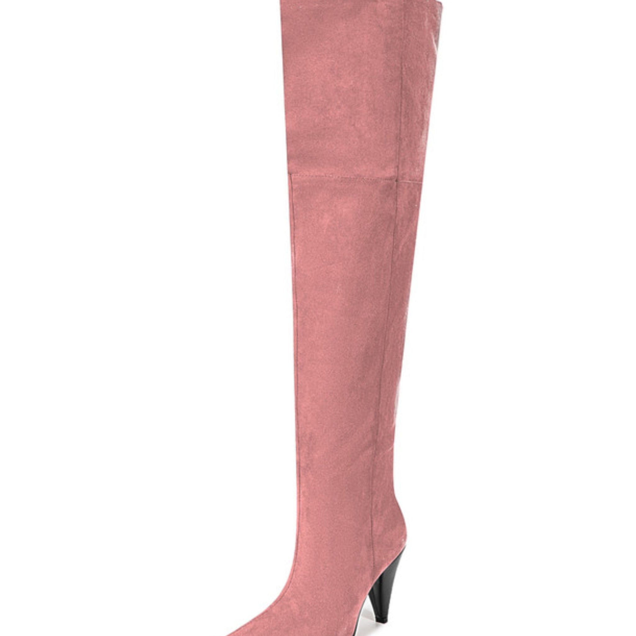 Pink Slip-On Over-The-Knee Boots for Women