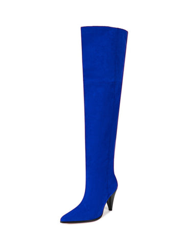 Blue High-Heel Women's Thigh-High Boots