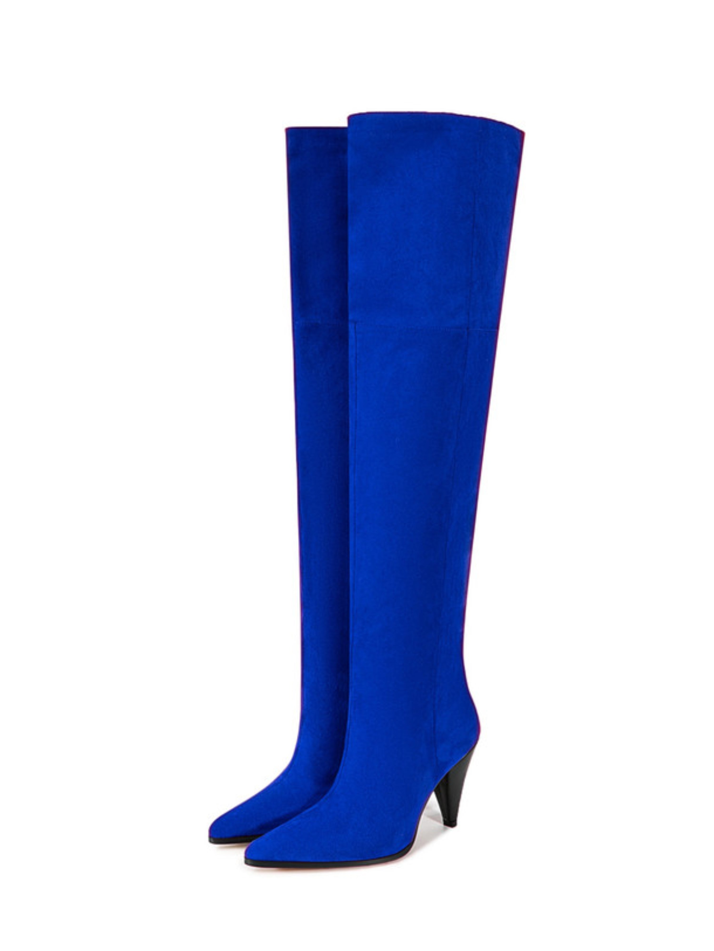 Blue High-Heel Women's Thigh-High Boots