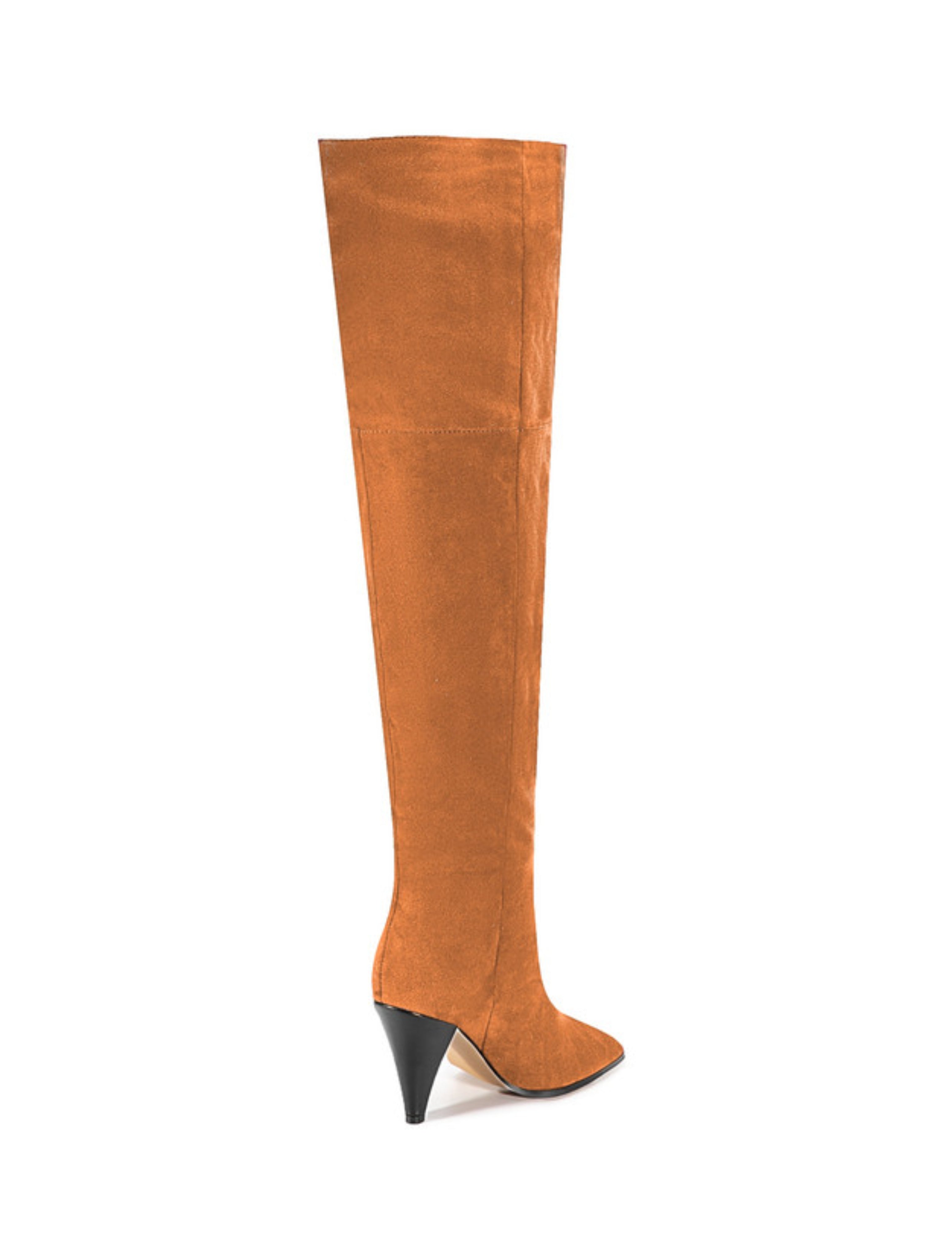 Orange Heeled Thigh-High Boots for Women