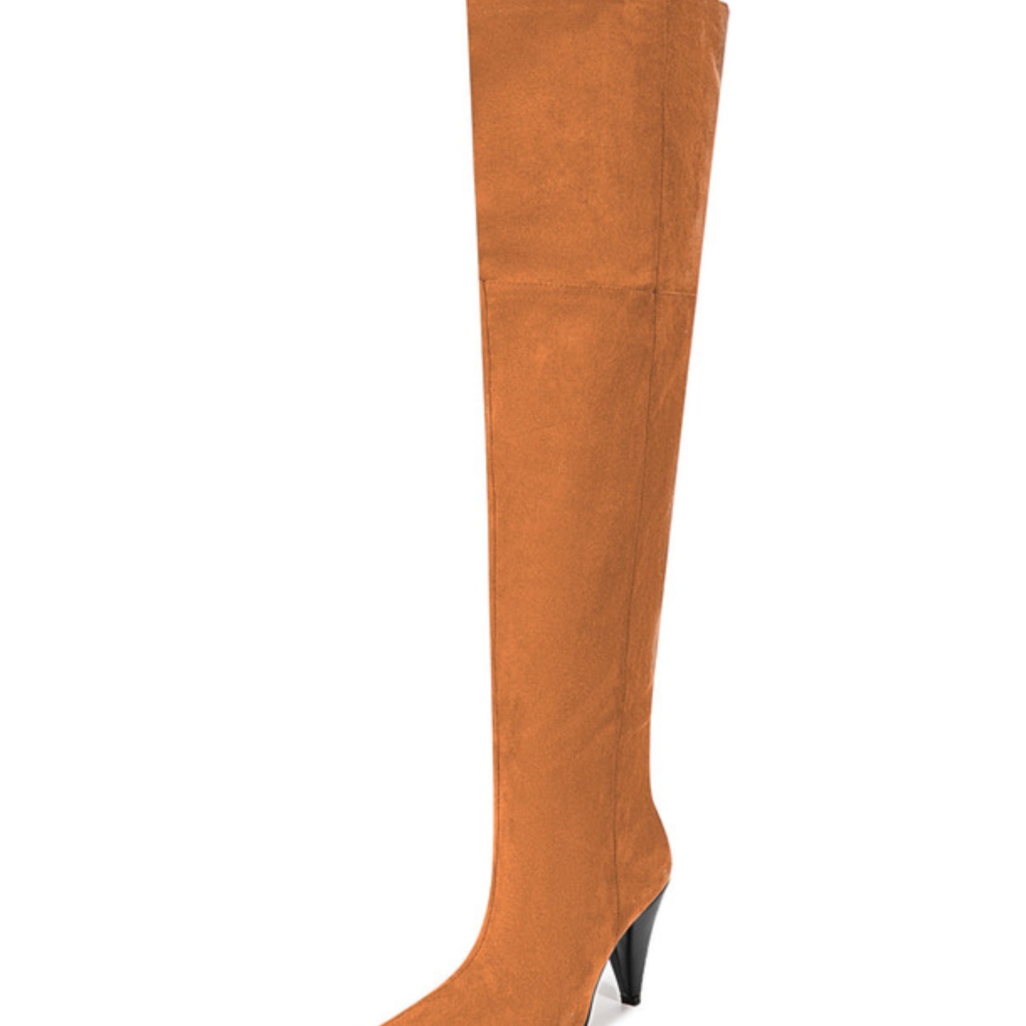 Orange Heeled Thigh-High Boots for Women