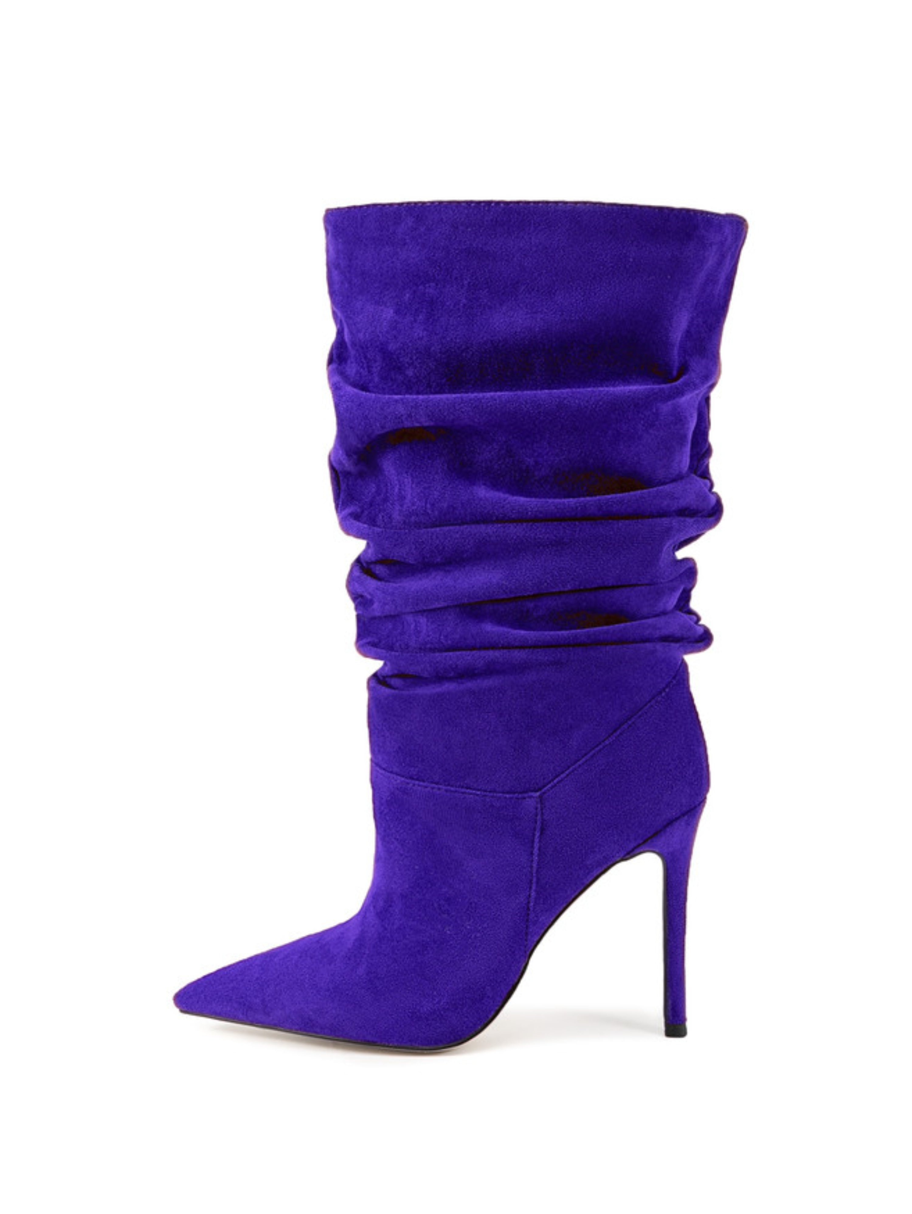 Navy Blue Stilettos Slouchy Women's Mid-Calf Boots