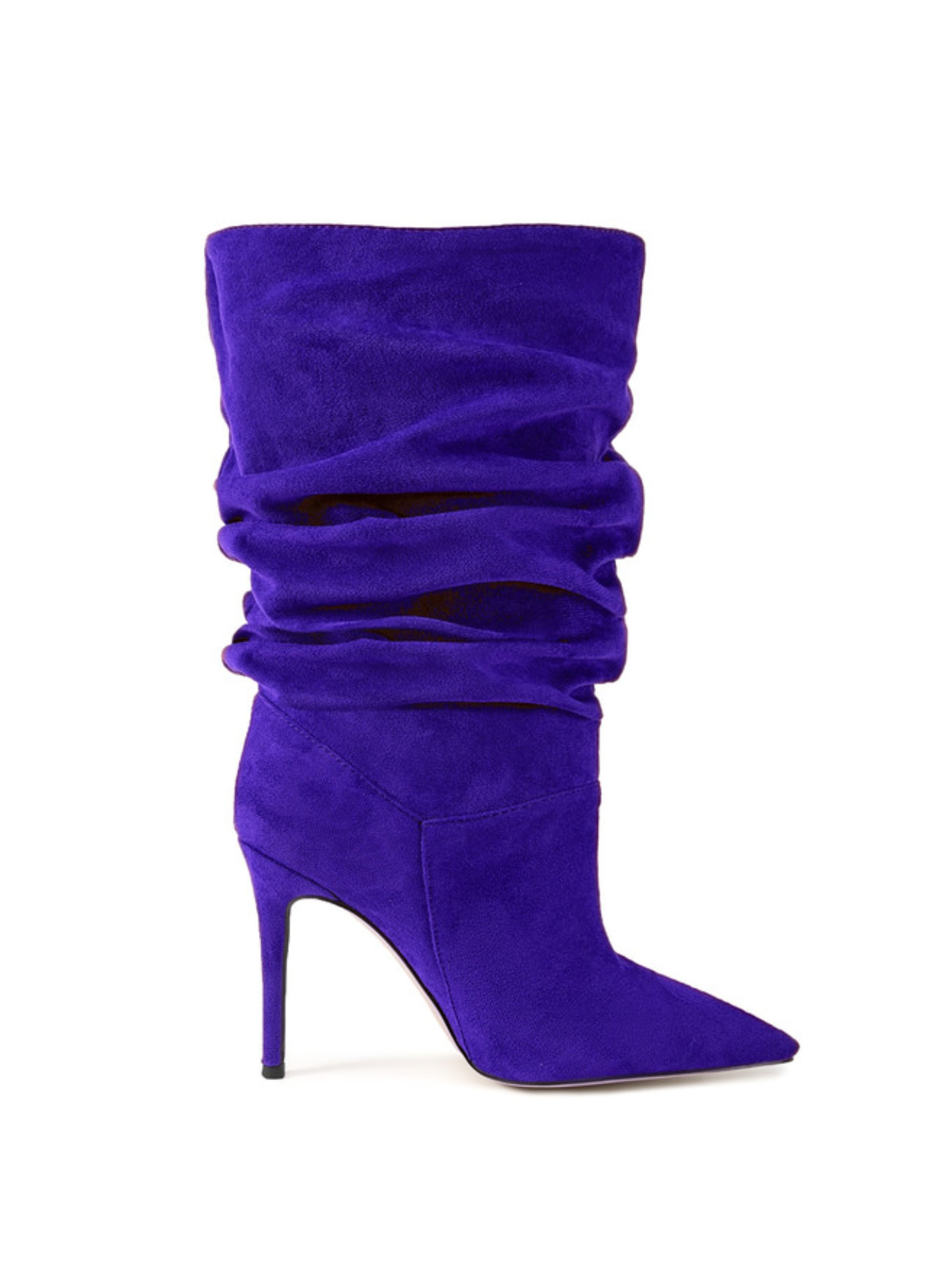 Navy Blue Stilettos Slouchy Women's Mid-Calf Boots