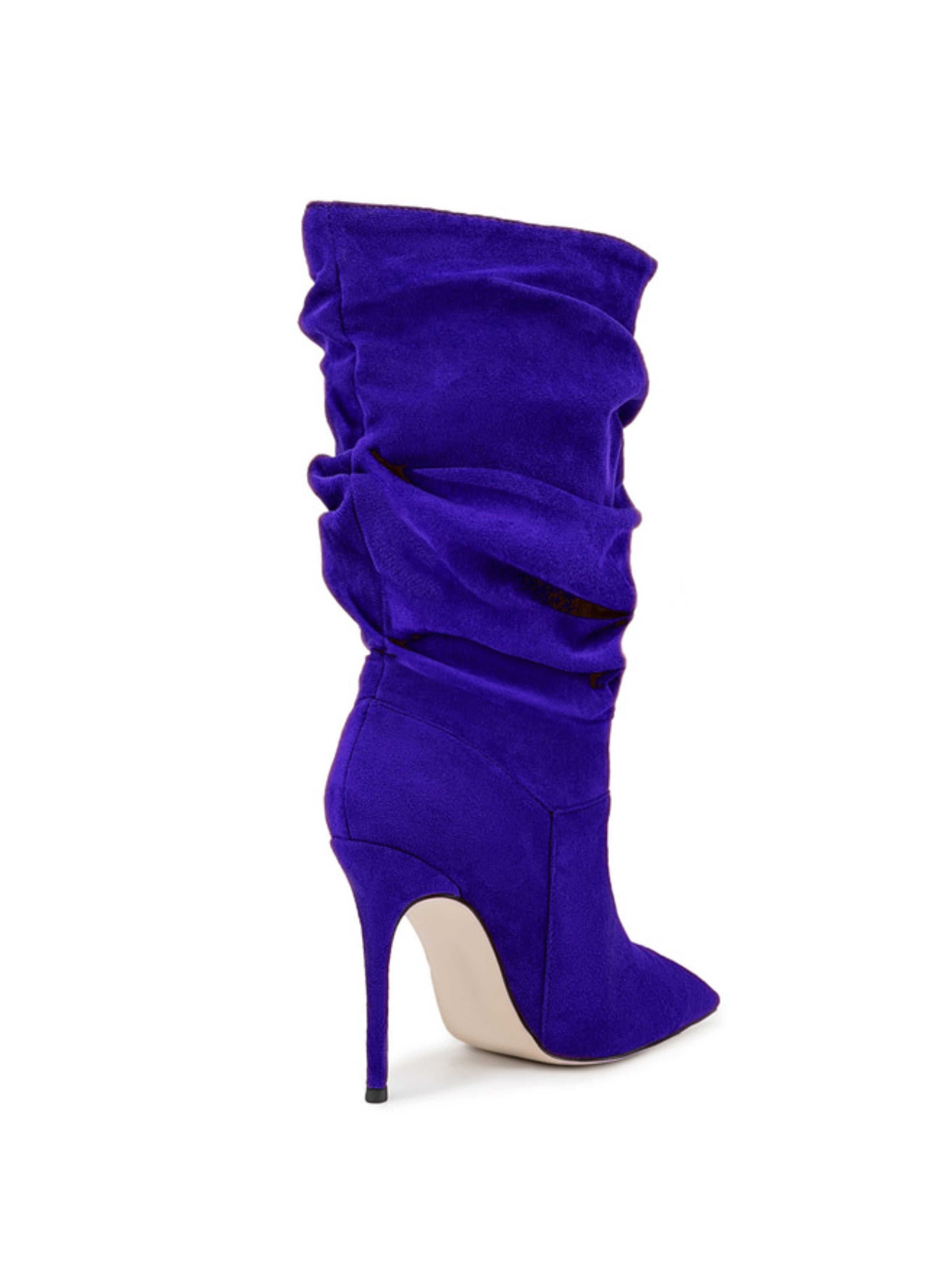 Navy Blue Stilettos Slouchy Women's Mid-Calf Boots