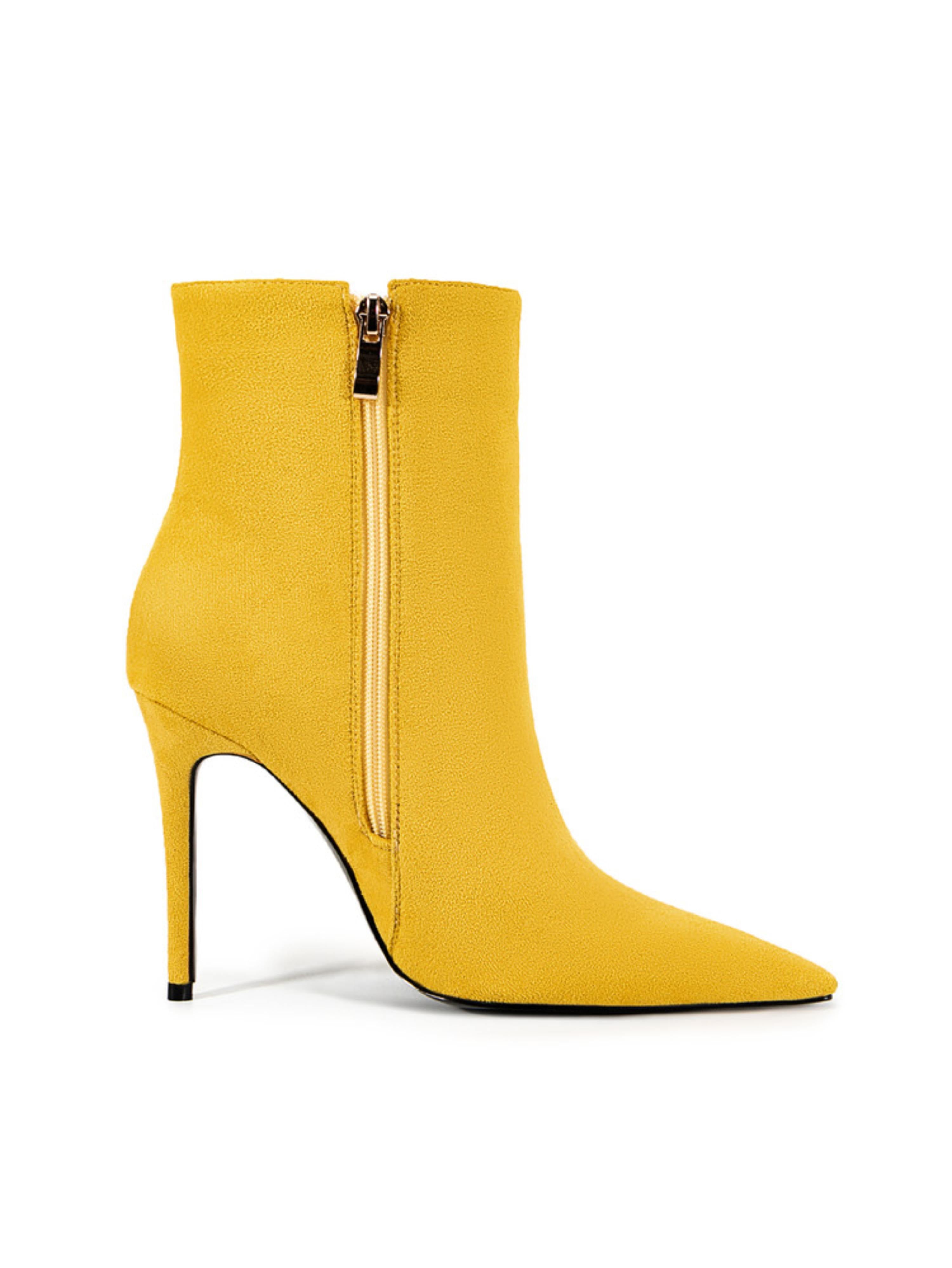 Yellow High-Heel Stiletto Women's Ankle Boots