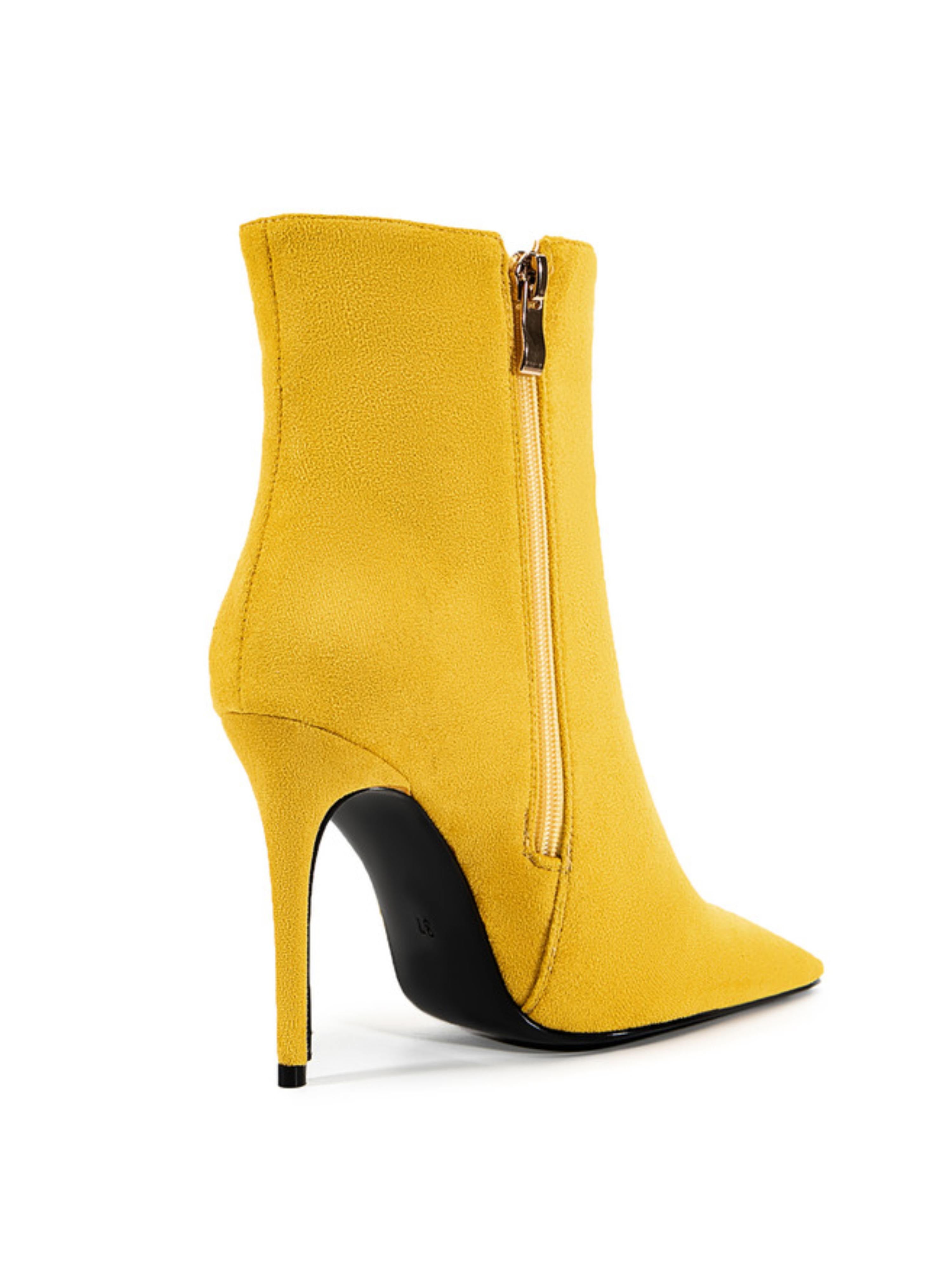 Yellow High-Heel Stiletto Women's Ankle Boots