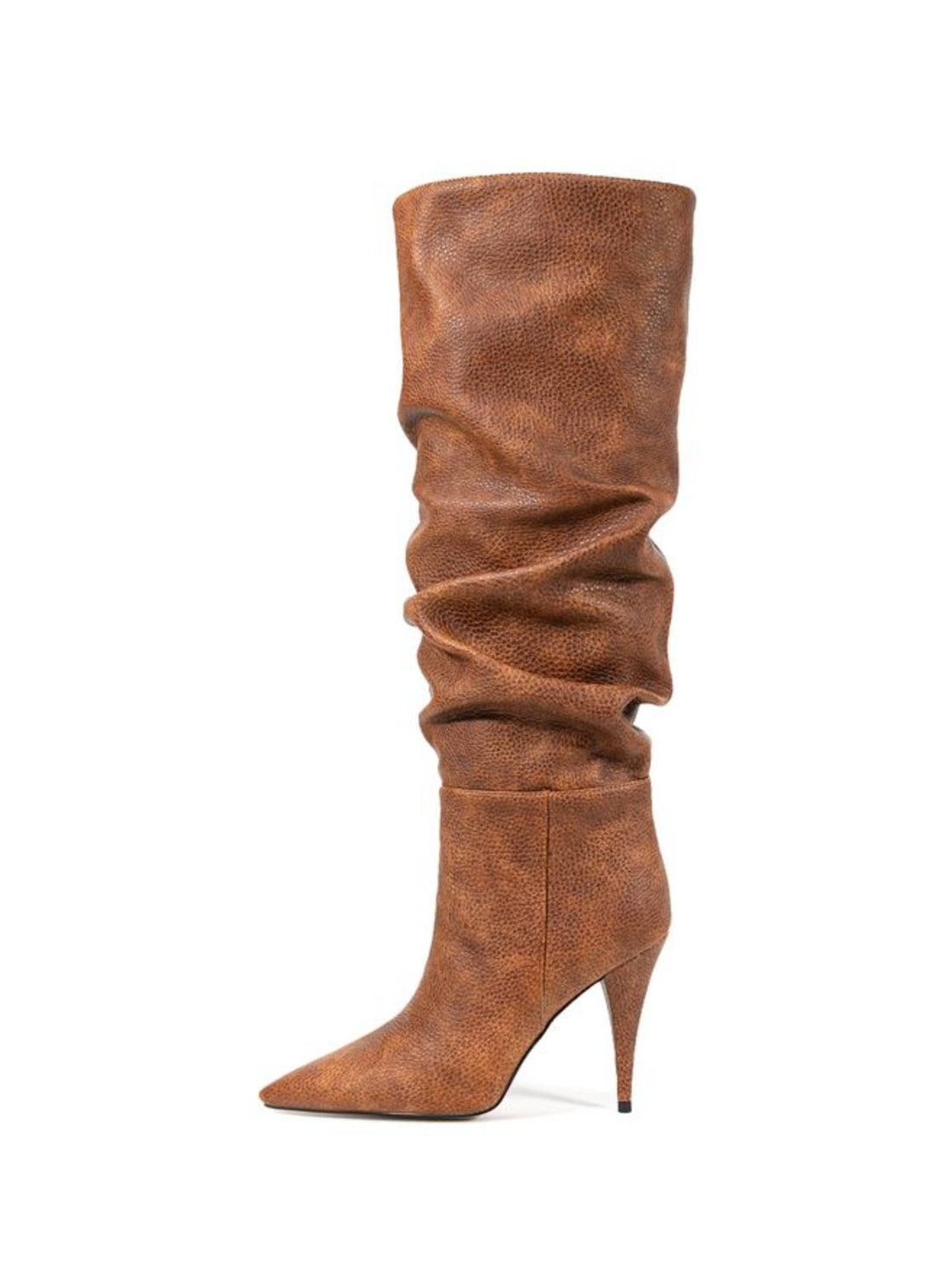 Brown Slouchy Women Mid-Calf Boots