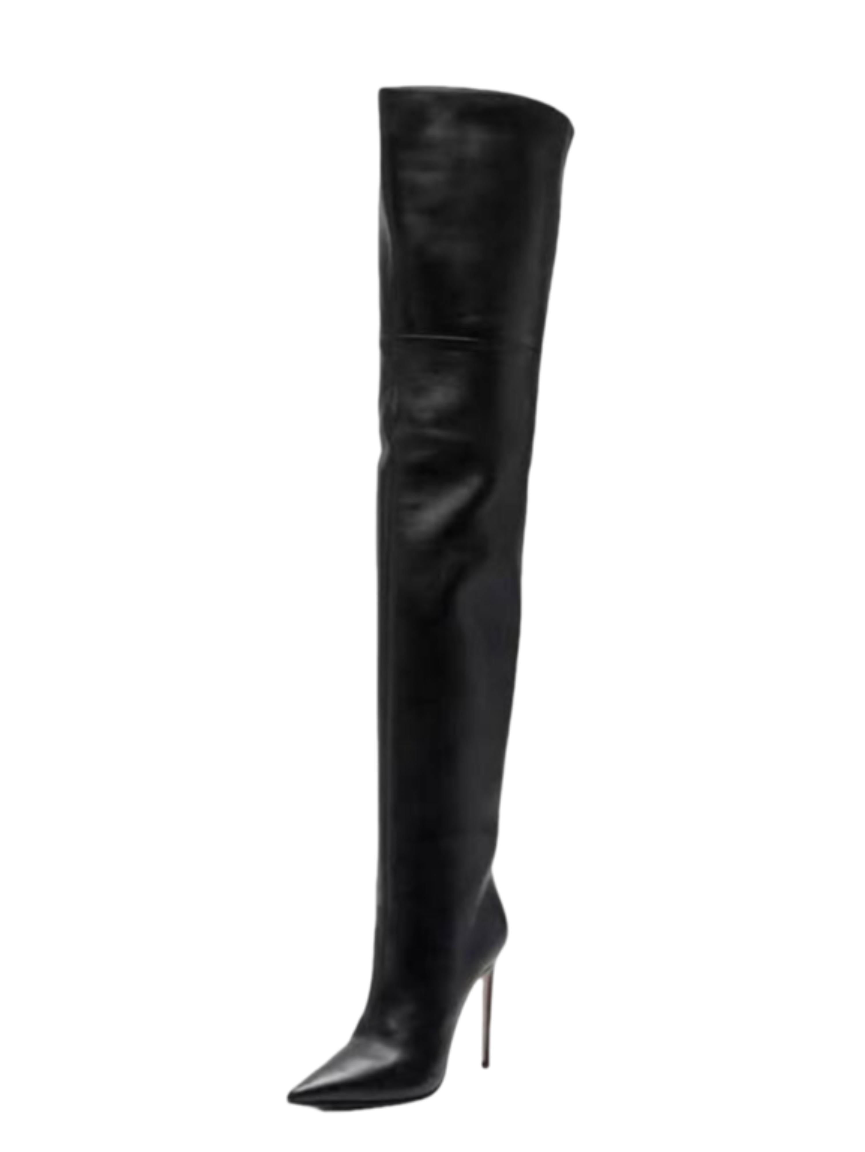 Black Pointed Toe Ladies Over-The-Knee Boots
