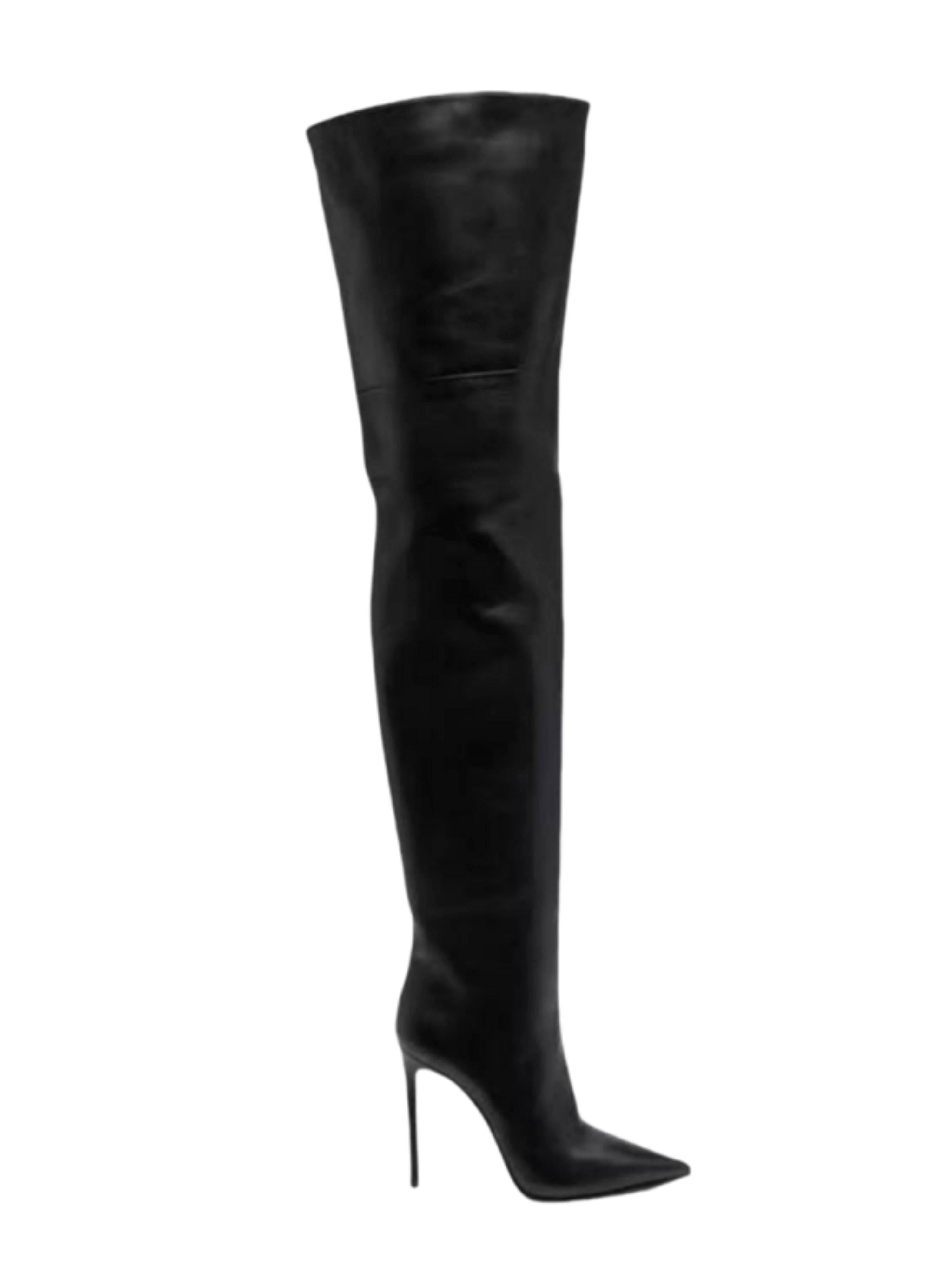 Black Pointed Toe Ladies Over-The-Knee Boots
