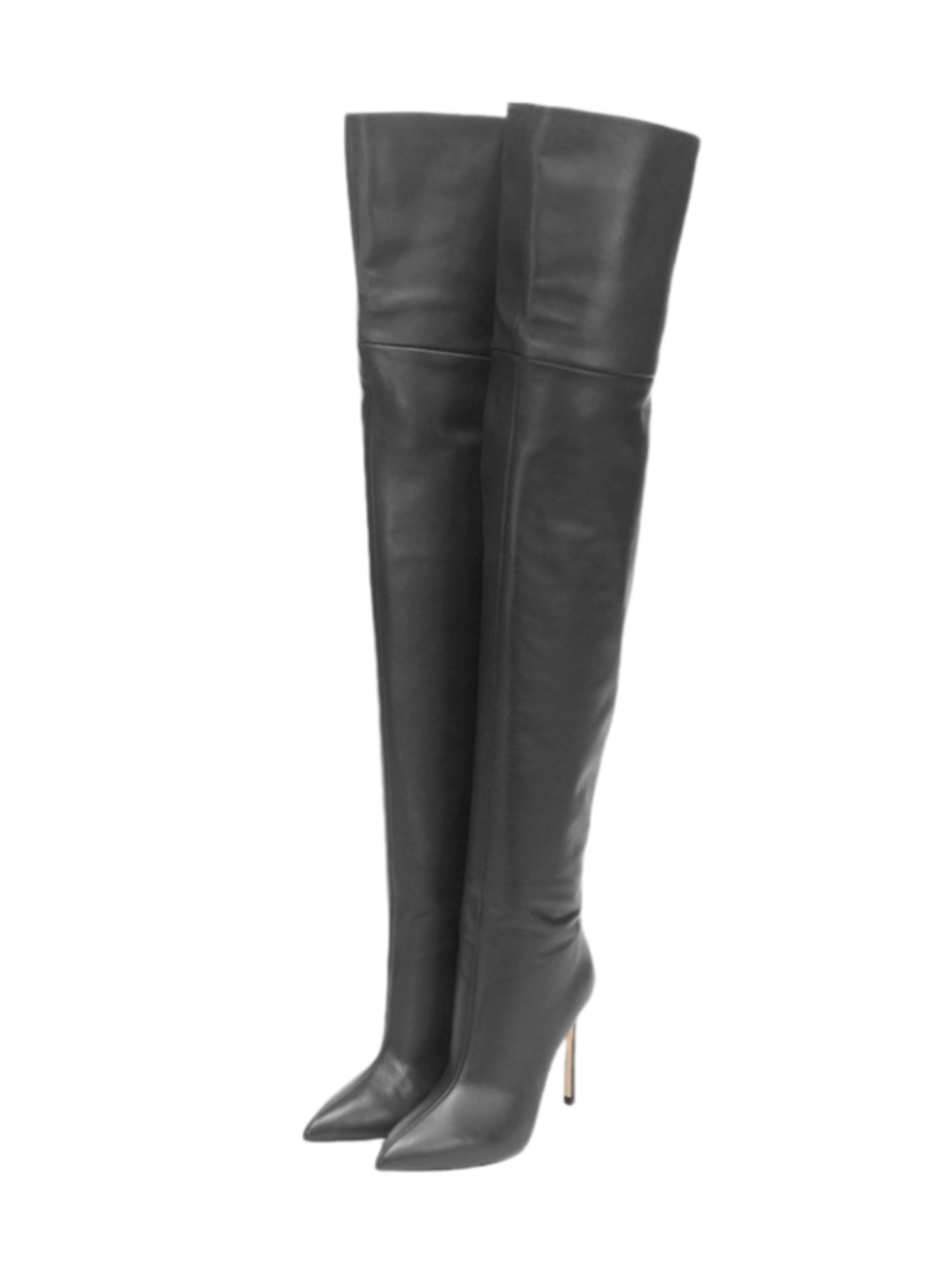 Black Pointed Toe Ladies Over-The-Knee Boots
