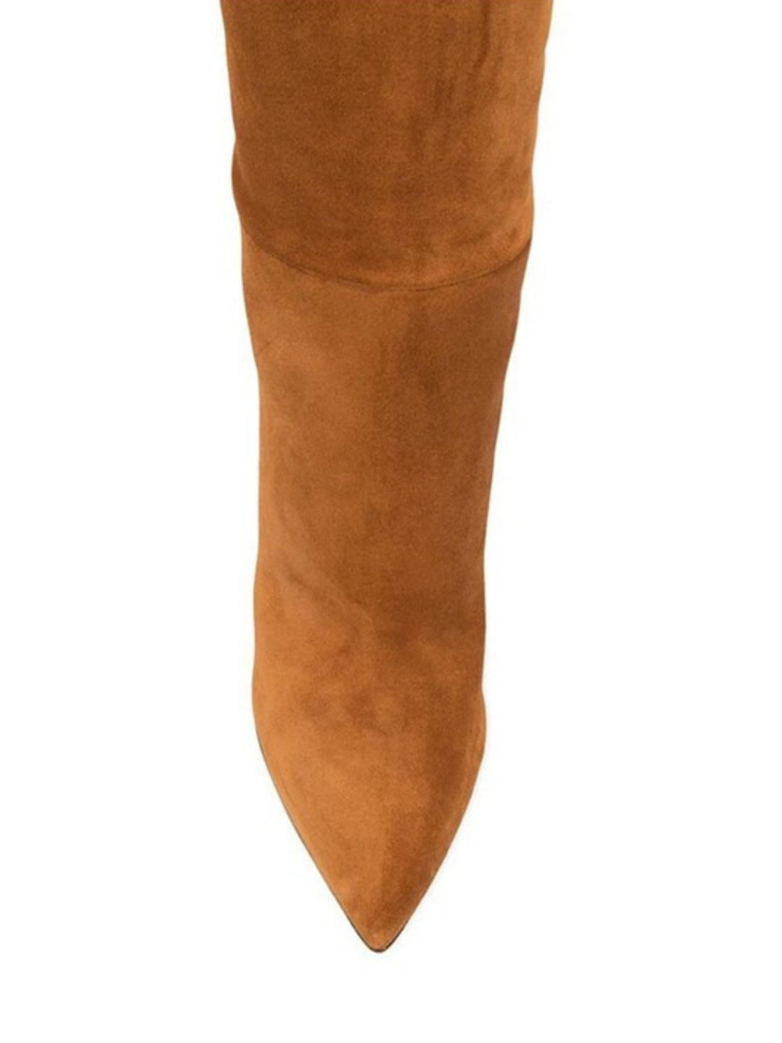 Brown Faux Suede Knee-High Heeled Boots for Women