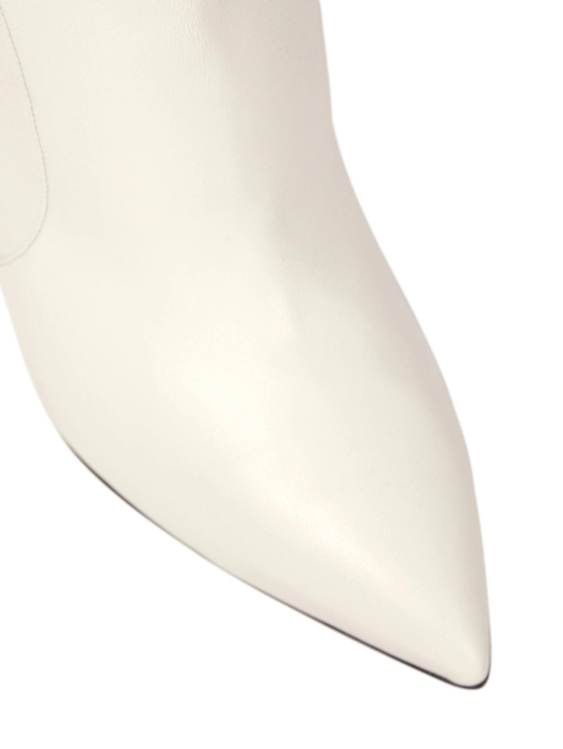 Fashion White Pointed Toe Knee-High Heeled Boots for Women